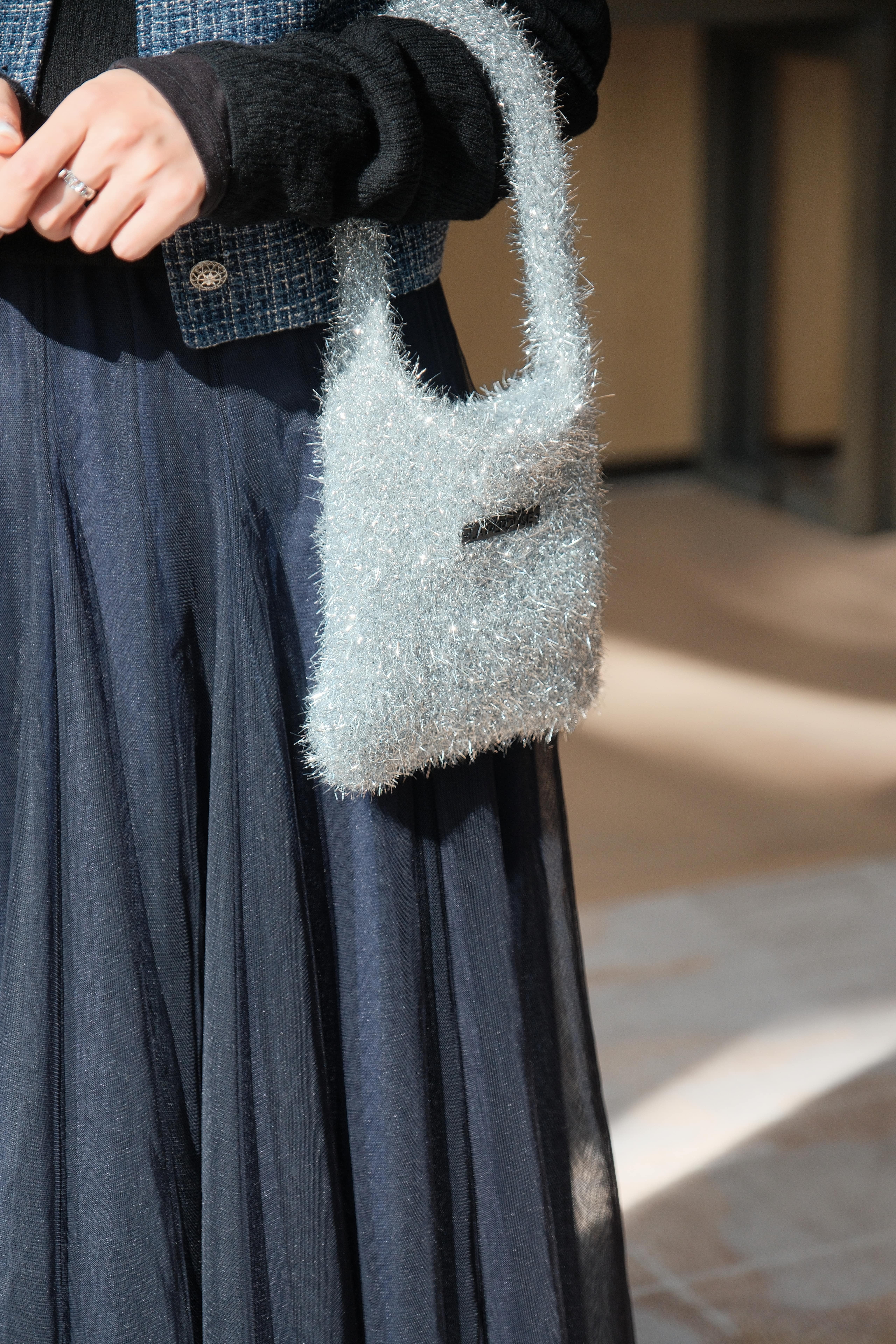 Glitter Knit Mini Handbag_BG2412L35S / BG2412L36