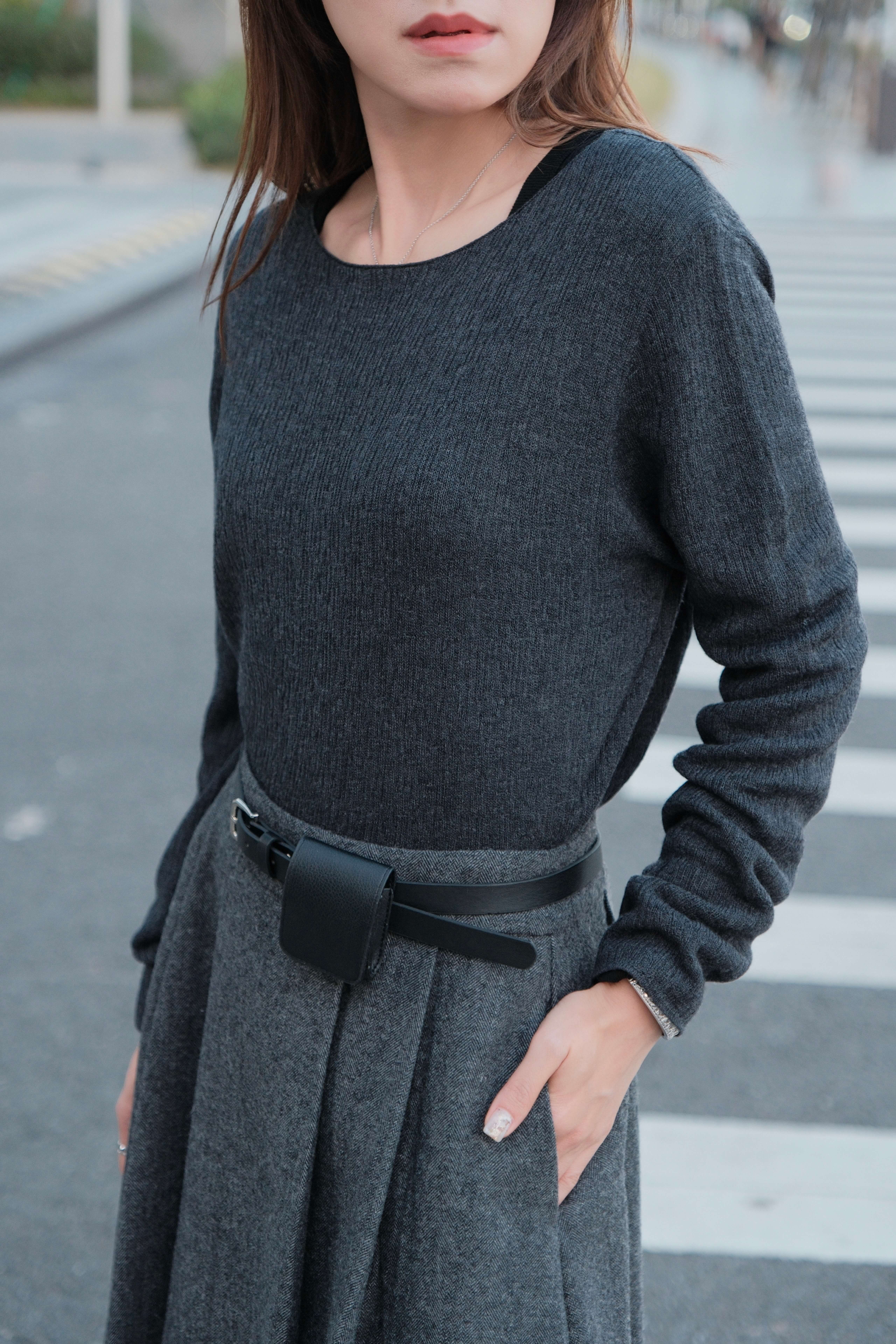 Wool-Blend Knit Sweater_KN2512L39