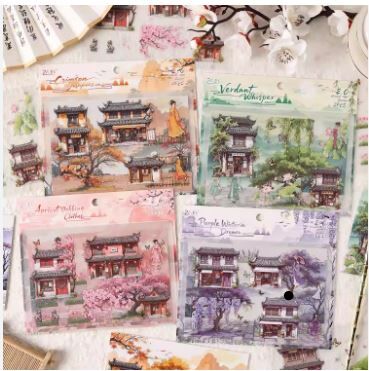 最新款 少女造景贴纸  4in1