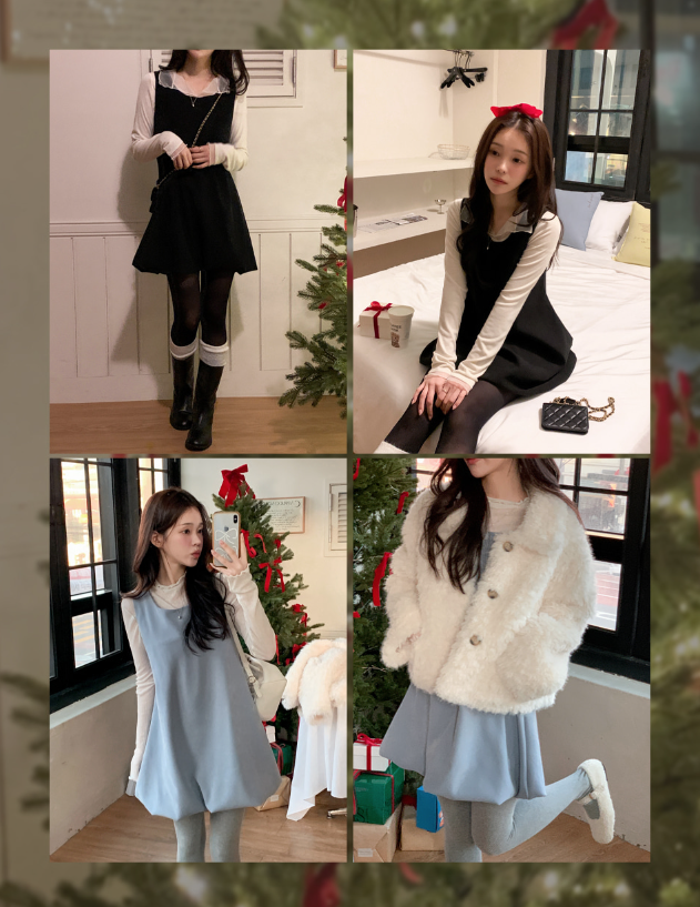 秋冬預訂｜【年末穿搭】南瓜疊層迷你連身裙