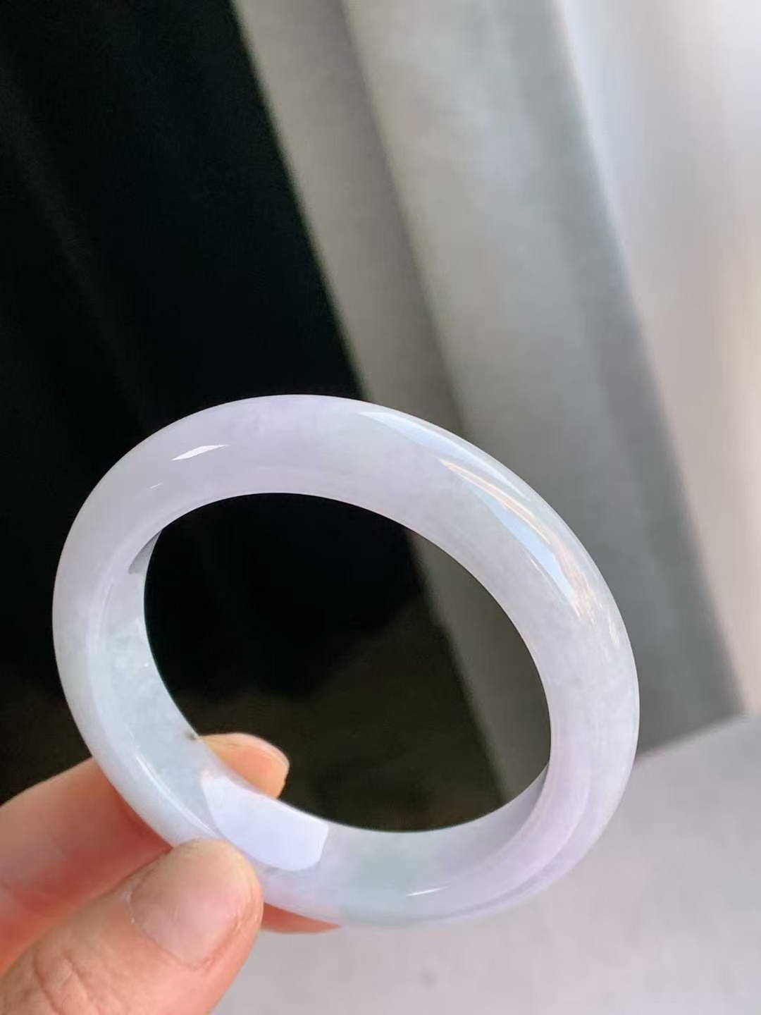 1215642 55.7mm翡翠紫羅蘭正圈手鐲 (54-56)