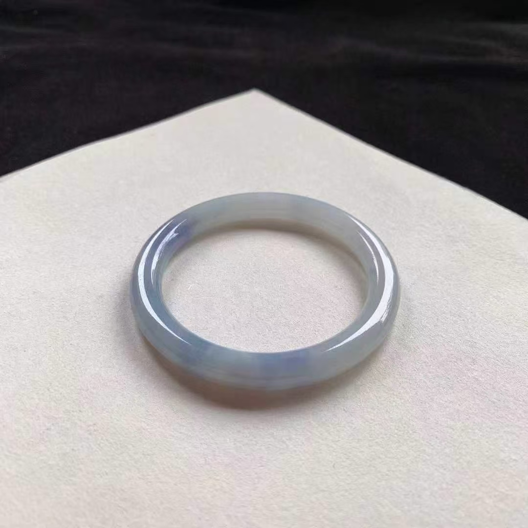 1215645 53.2mm翡翠冰藍紫圓條手鐲 (52-54)