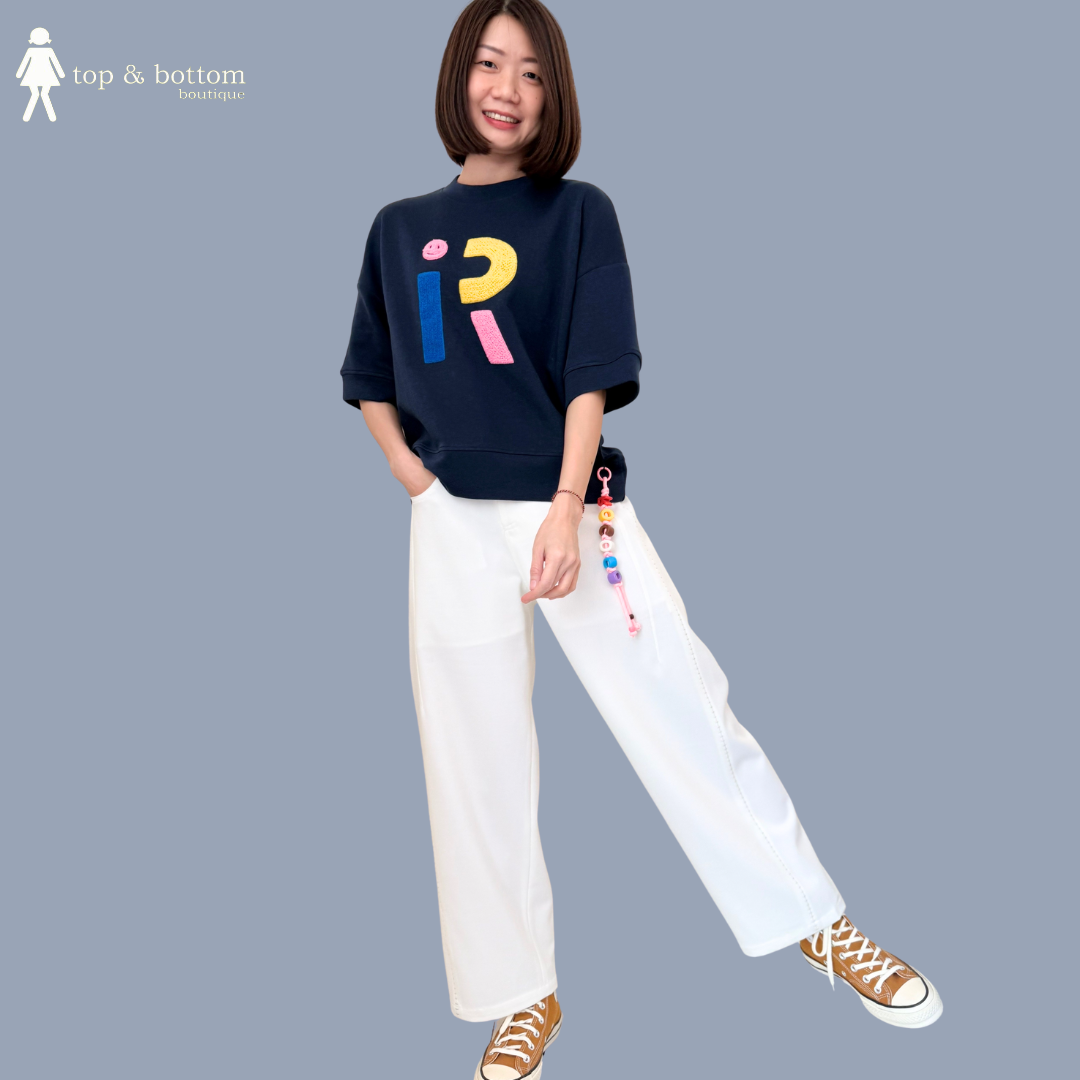 SHORT SLEEVE FURRY EMBROIDERED BLOUSE