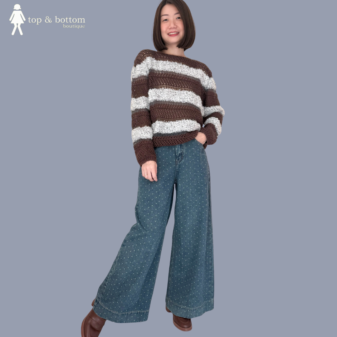 DENIM LOVE PRINTED WIDE LEG JEANS