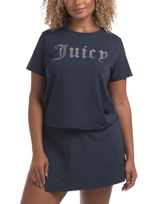 【直播】Juicy Couture LL120711 女裝運動短袖水鑽Logo上衣