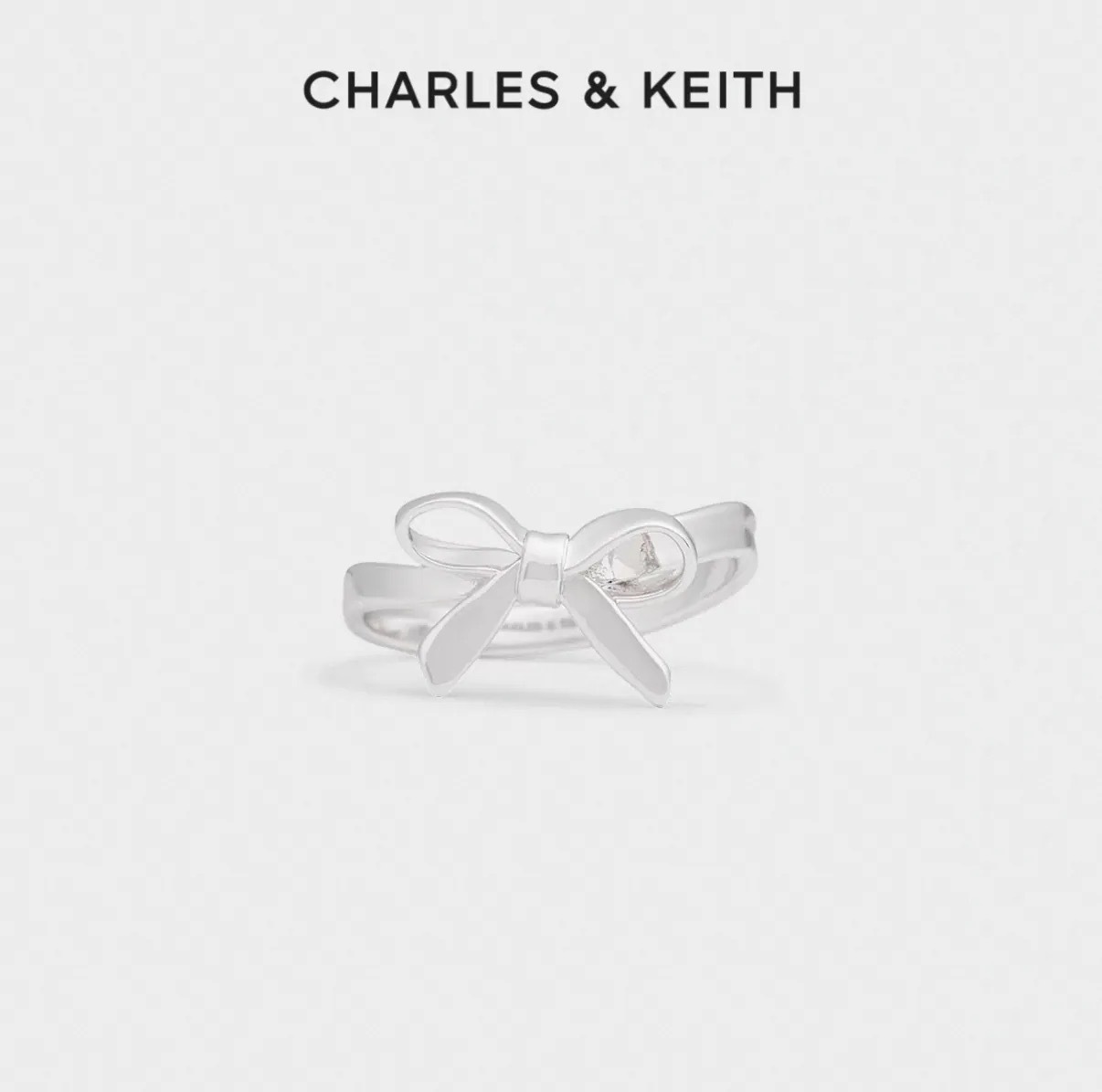 Charles & Keith 小CK Athalia 蝴蝶結造型 玫瑰金 銀色 閉口戒 戒指 女戒 尾戒 / 預購