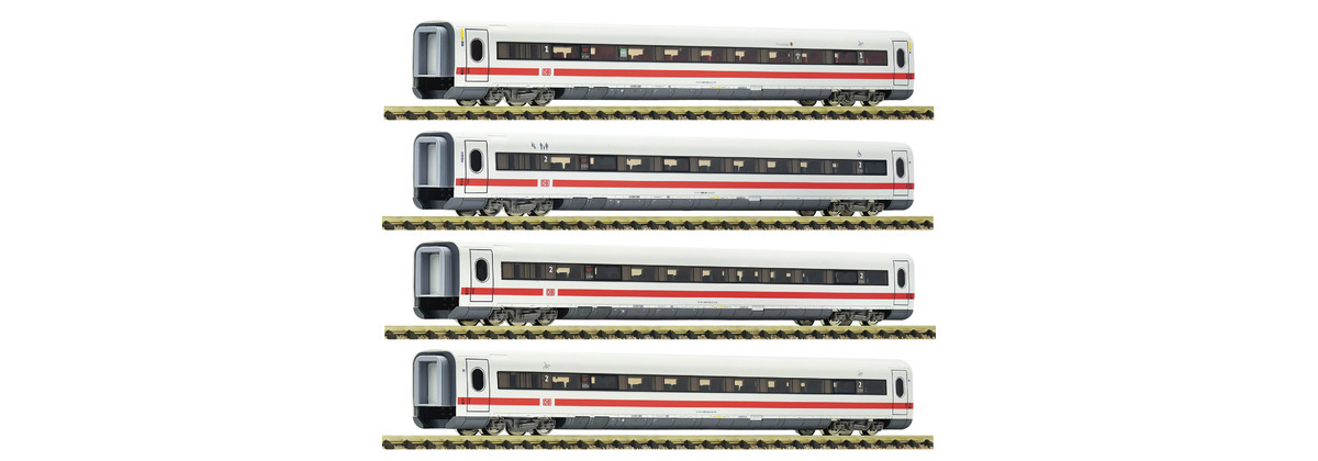 Fleischmann 7760004 N Scale 4-piece set: Add-on carriage for the ICE 2 (BR 402), DB AG