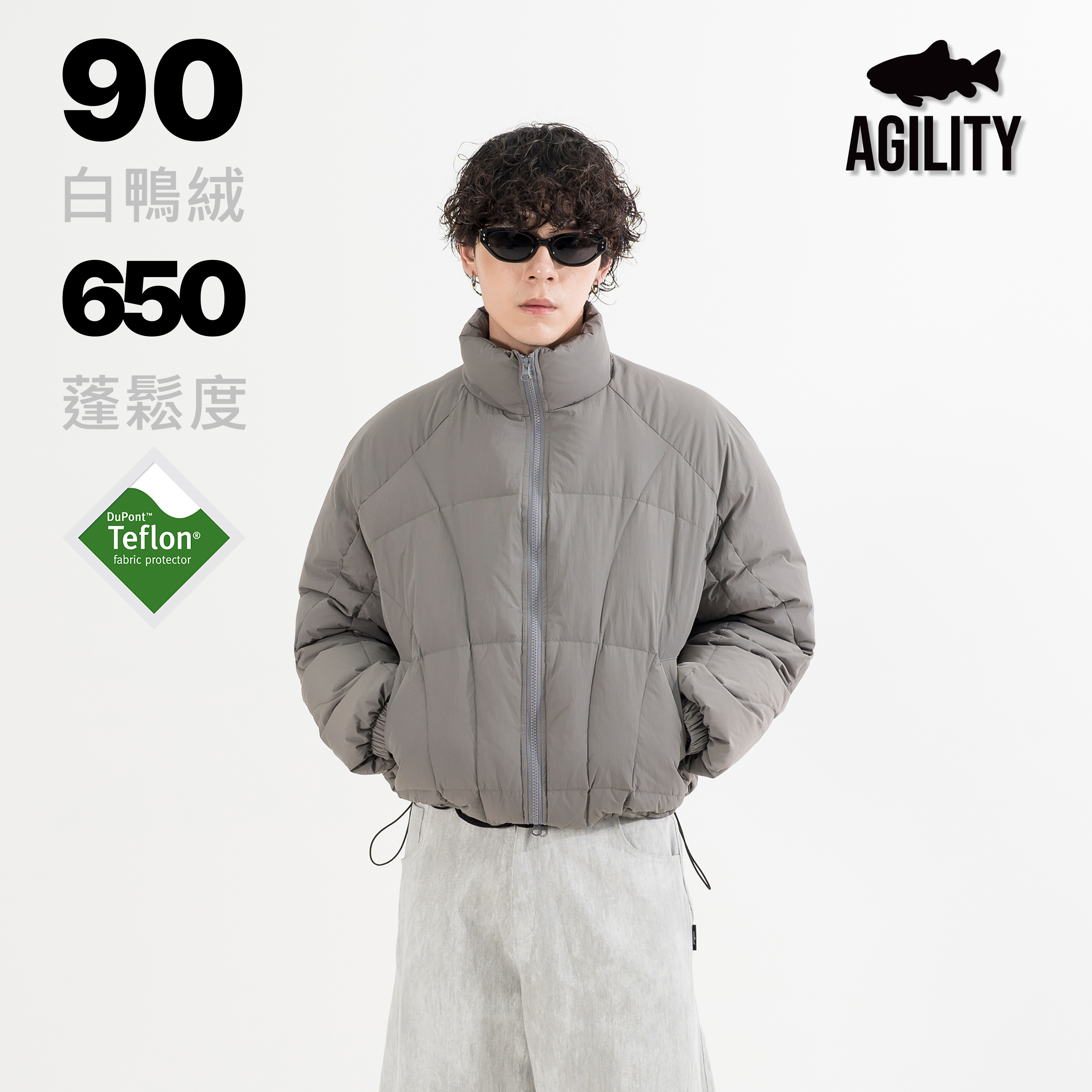 AGILITY Teflon® Cropped Down Jacket 防潑水 寬短 羽絨外套 [AD-J1]