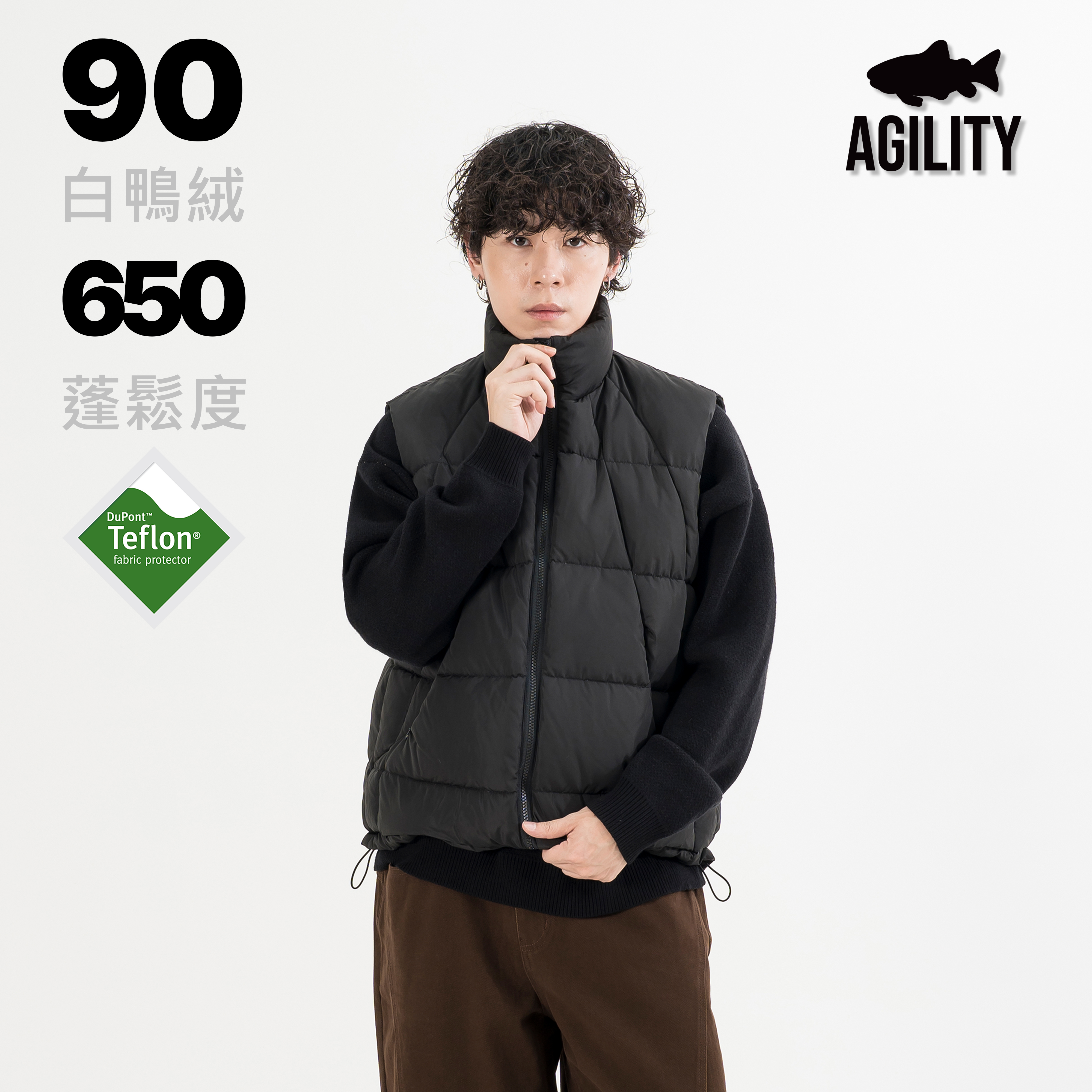 AGILITY Teflon® Down Vest 防潑水 剪裁 羽絨背心 [AD-V]