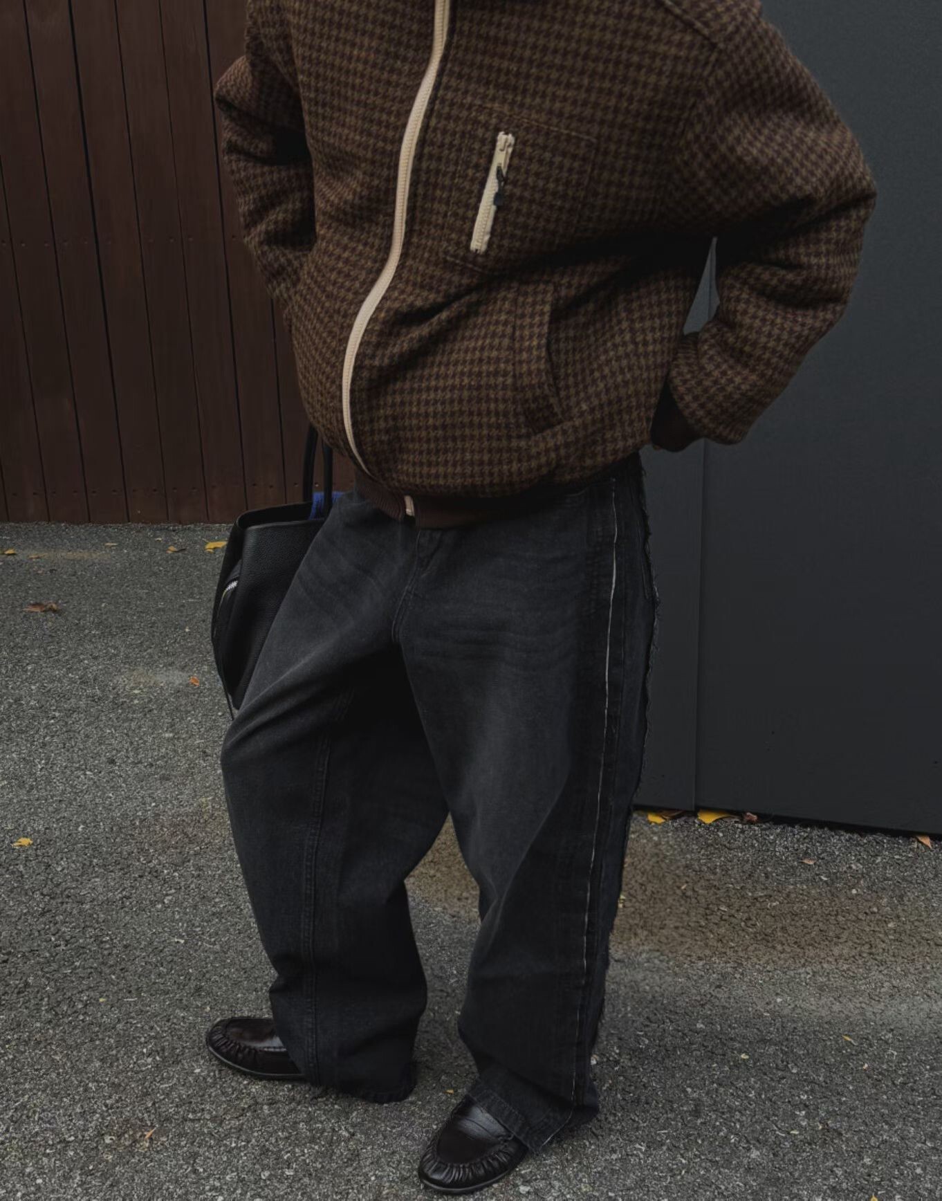 造型不收邊繭型牛仔褲