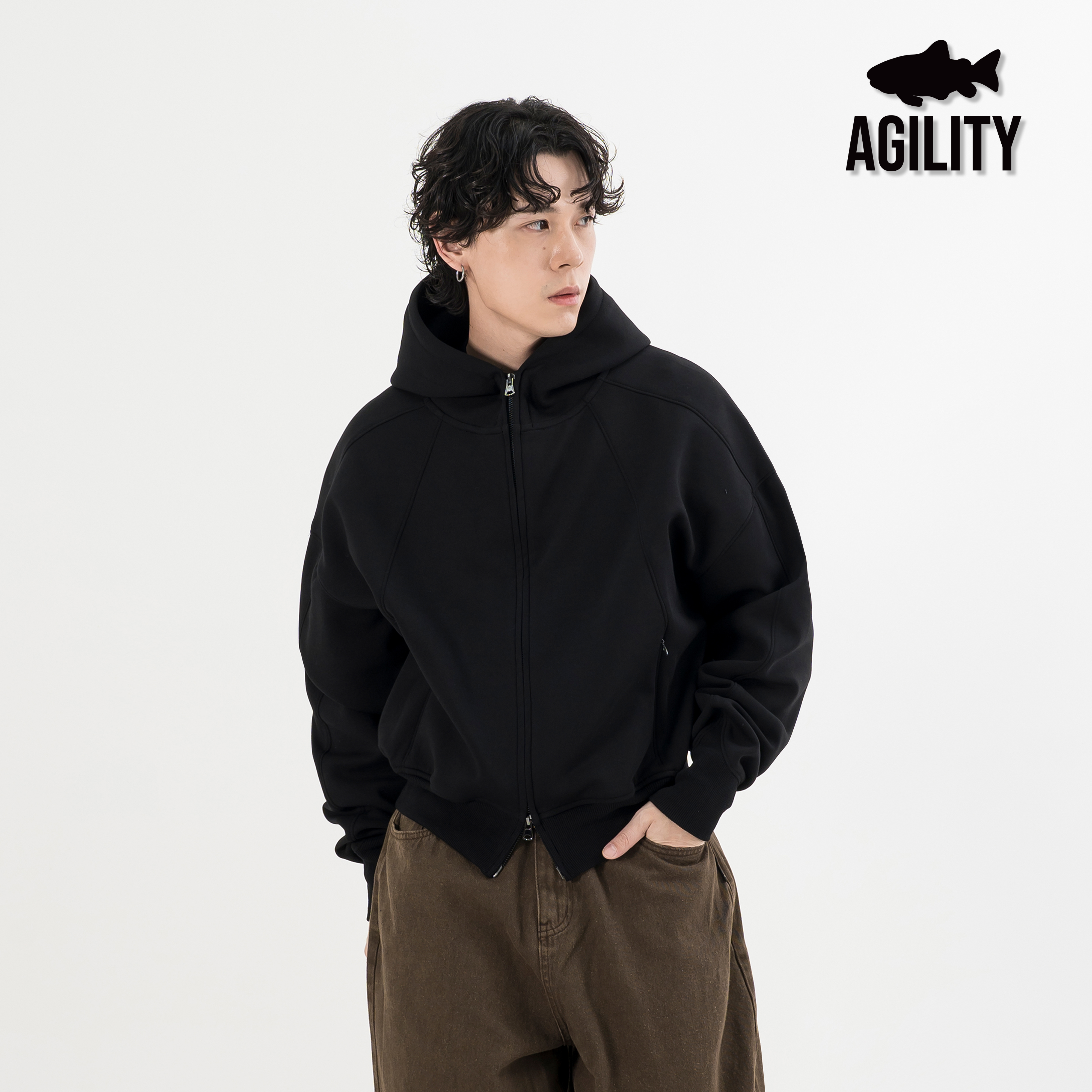 AGILITY Boxy Zip Hoodie 寬短 太空棉 連帽外套 [HZ68]