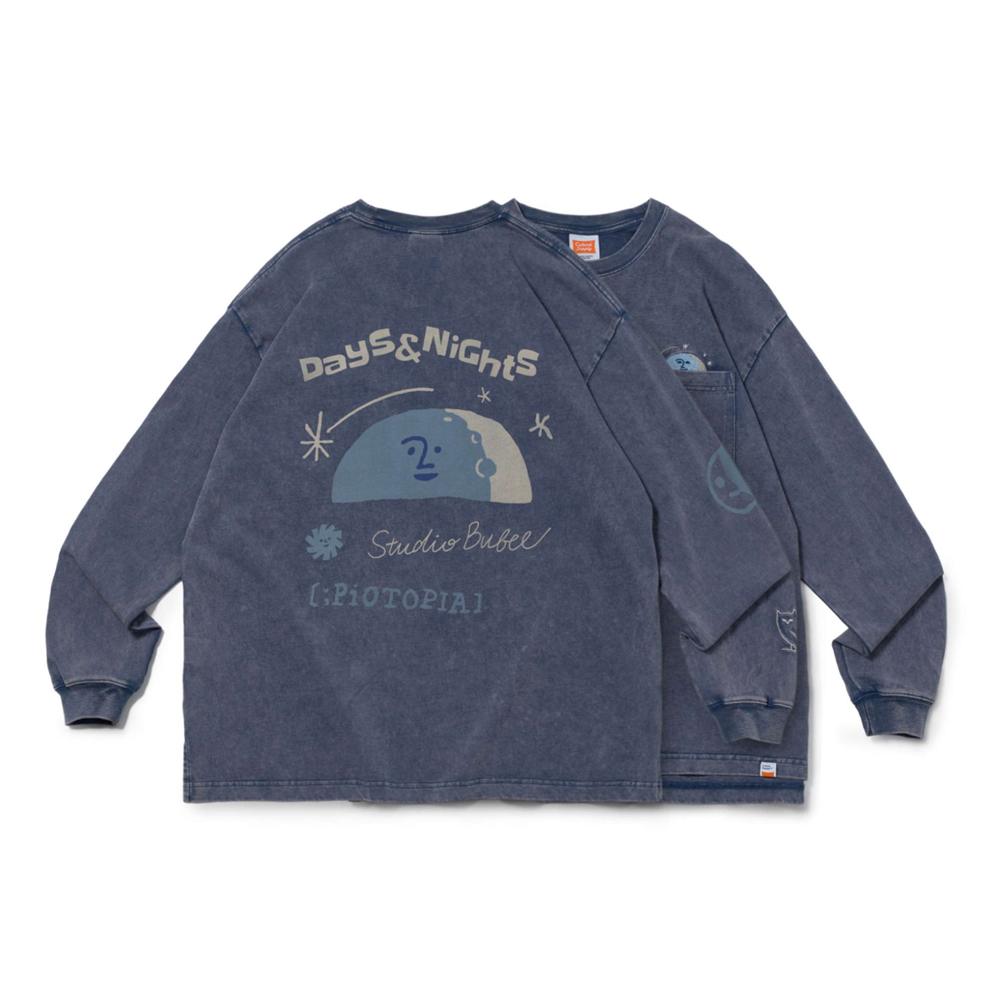 【現貨】DAYS & NIGHTS PiOTOPIA X BUBEE X FILTER017® Culture Supply™ Nights Long Sleeves Tee /圖像長T 月