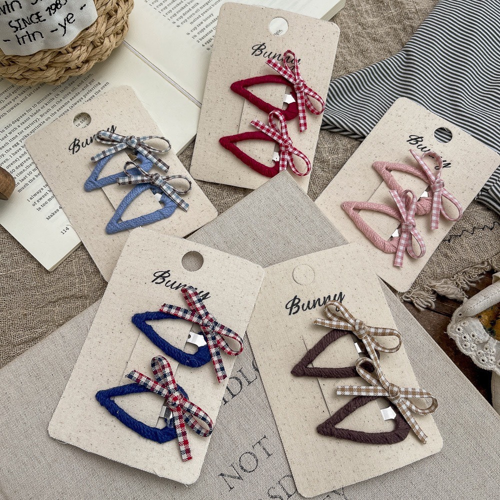 韓系蝴蝶結三角髮夾