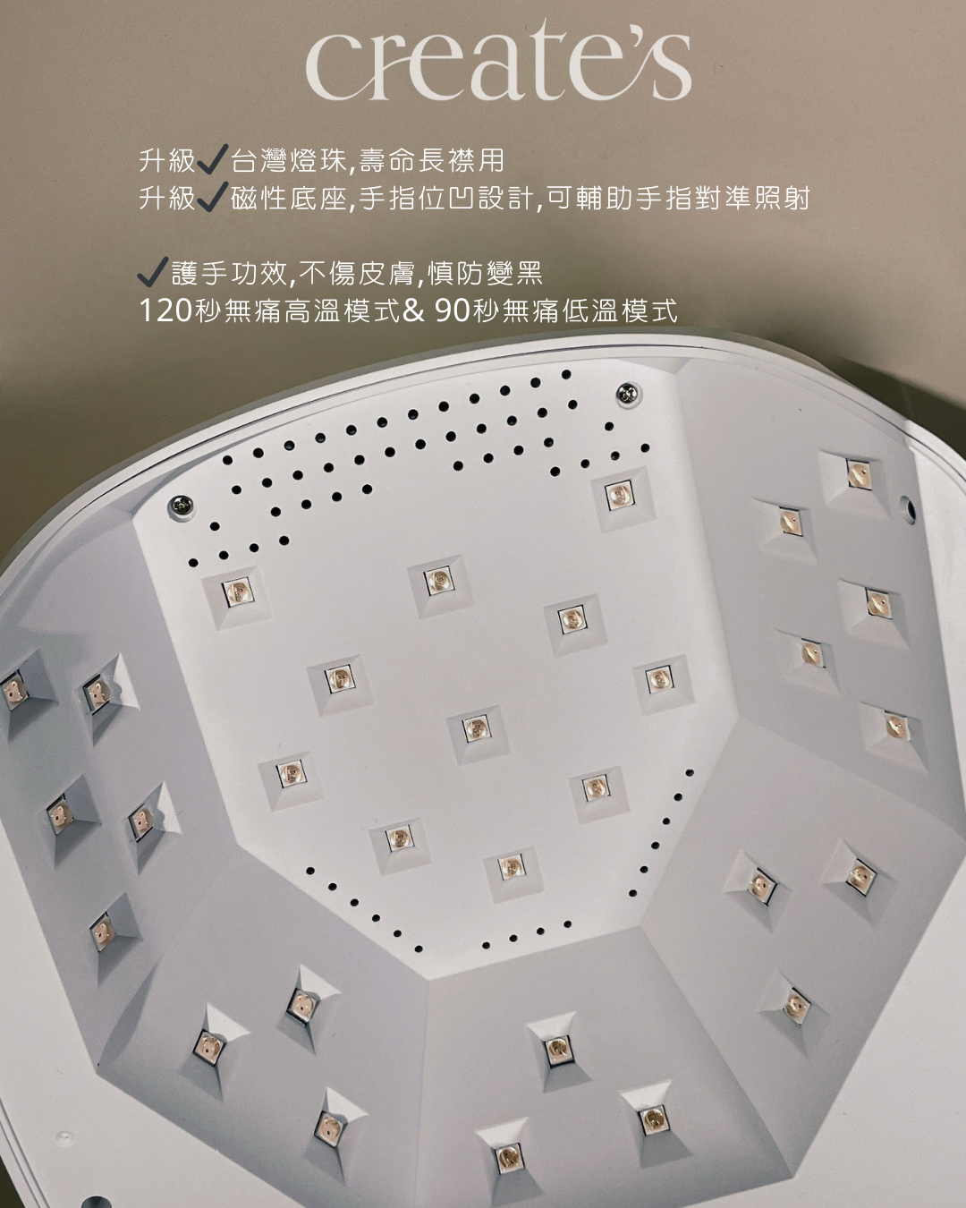 create's -第二代 升級版 98W高功率充電式無線粉光燈機★