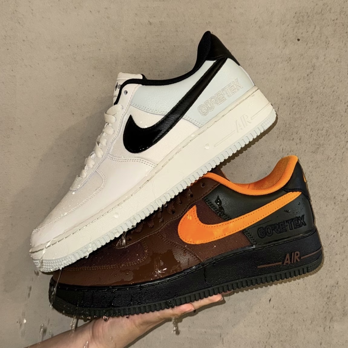 Nike Air Force 1 GORE-TEX 防水 Phantom/Fauna Brown 米白黑 / 棕橘 CK2630-004-201