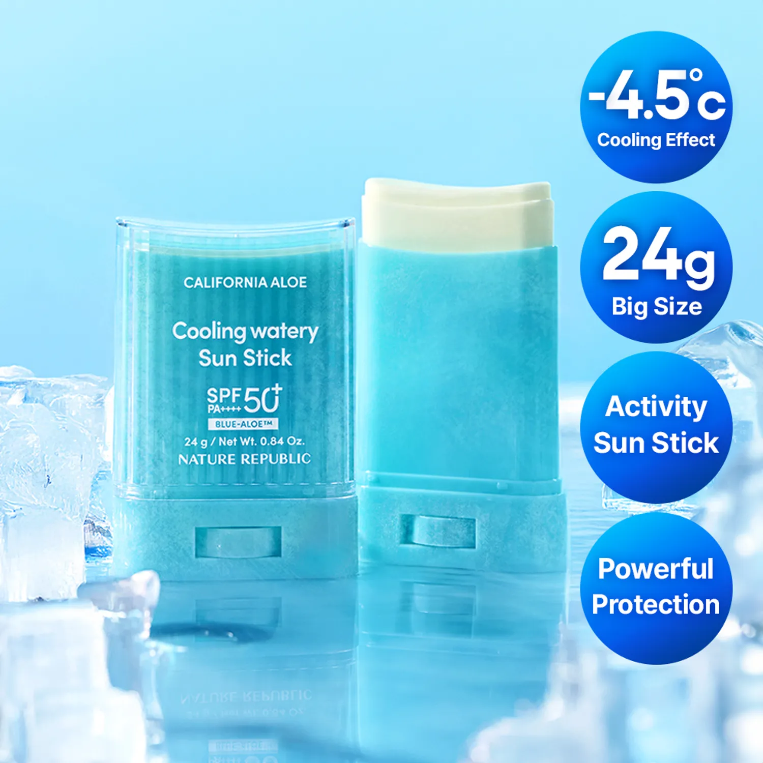 NATURE REPUBLIC 加州藍蘆薈冰鎮水感防曬棒 24g