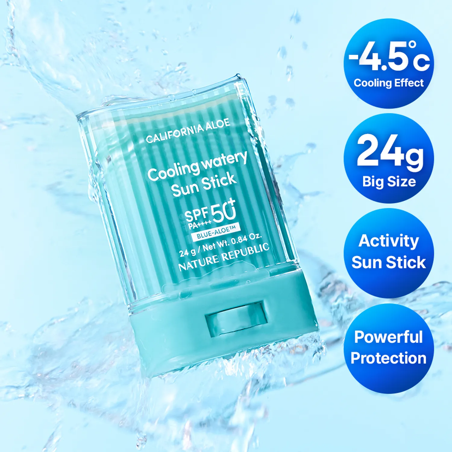 NATURE REPUBLIC 加州藍蘆薈冰鎮水感防曬棒 24g