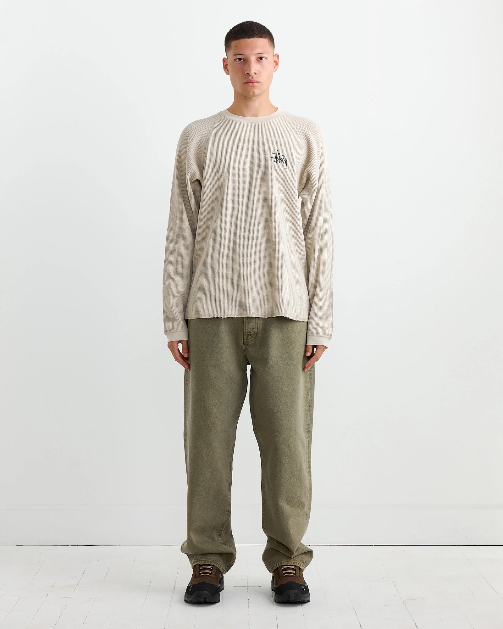 STUSSY 華夫格基本長袖上衣BASIC STÜSSY THERMAL bone