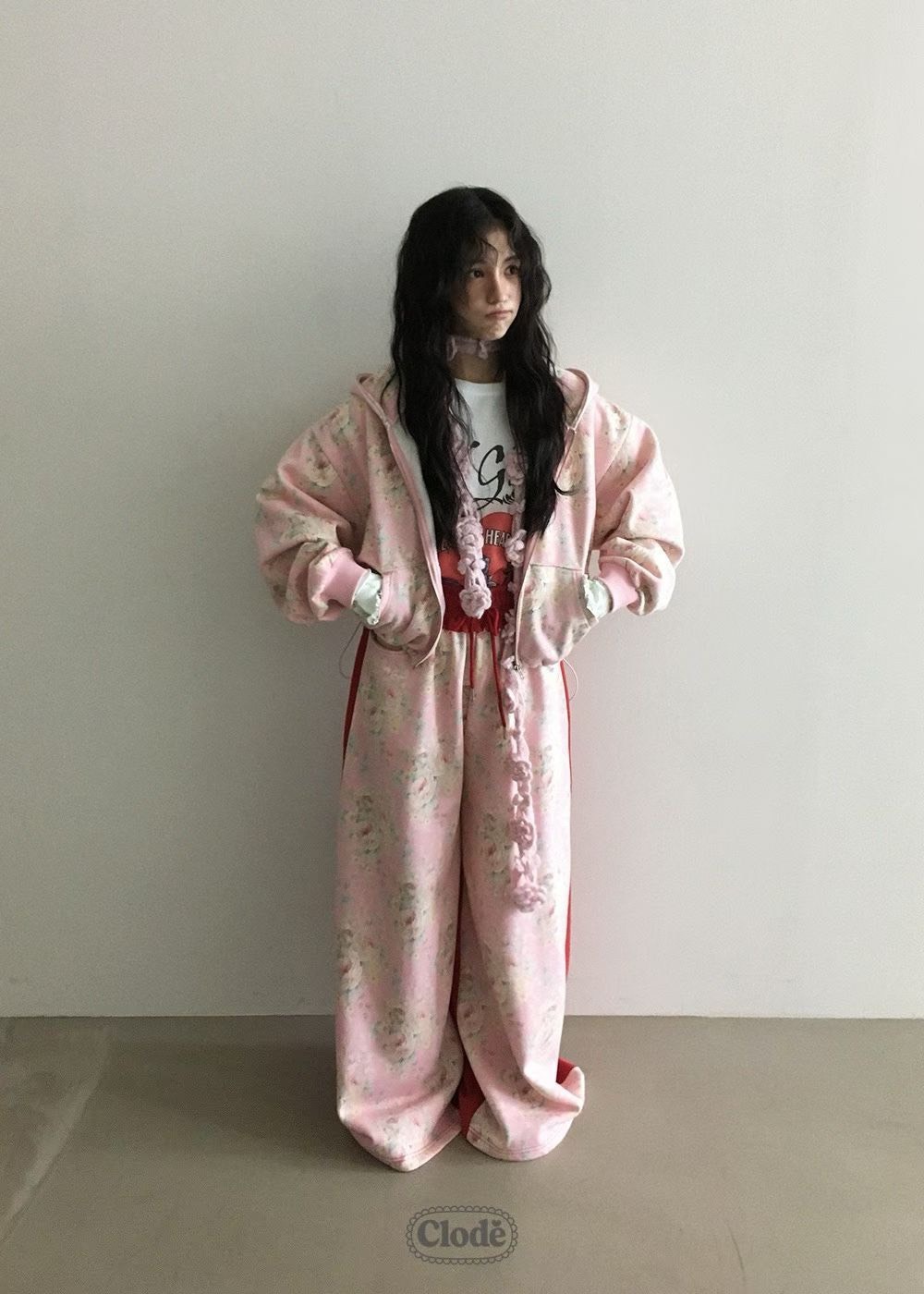 連帽拉鍊大領厚棉外套 長褲(分售)