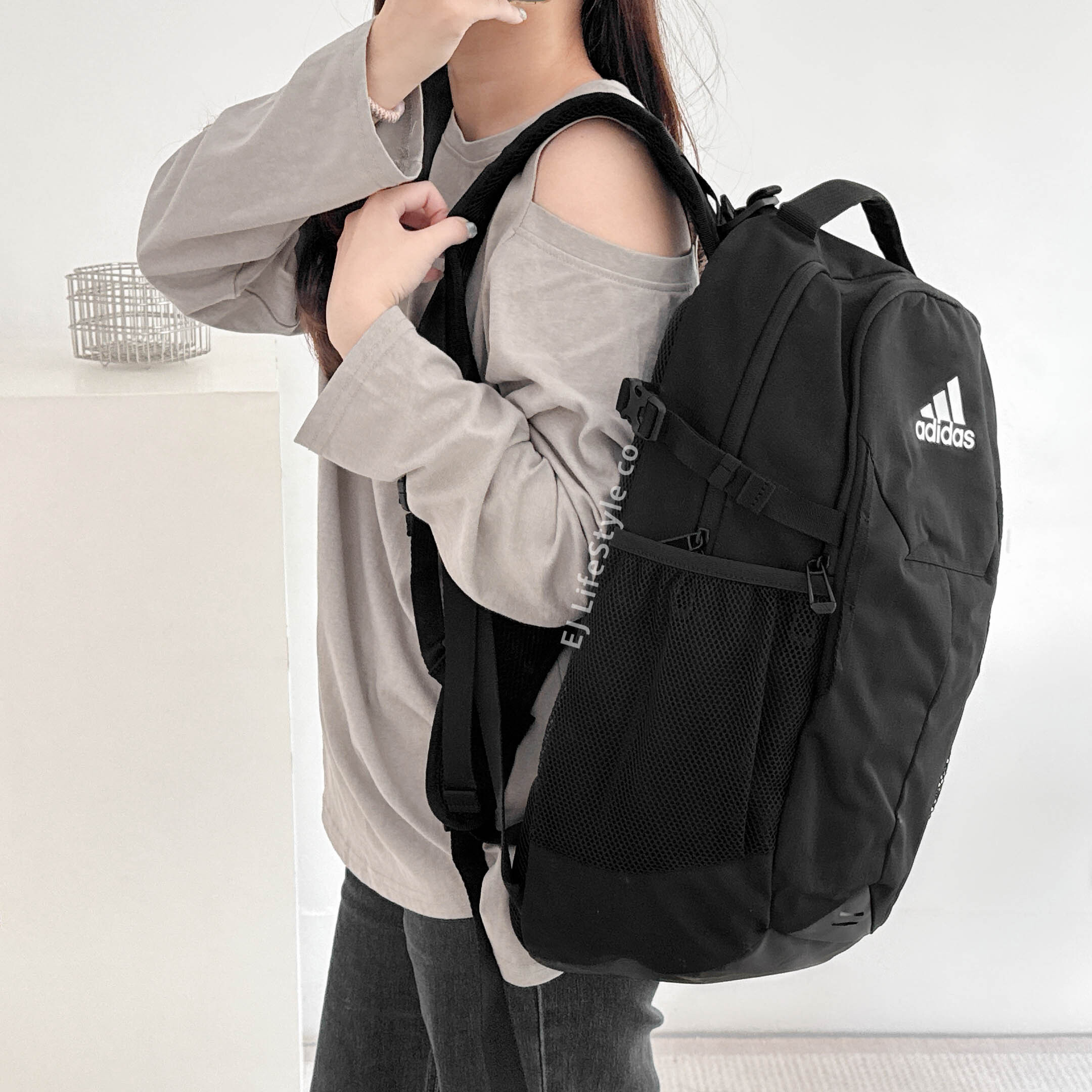 ADIDAS 後背包 黑色 背包 書包 登山包 JP1236 / 現貨