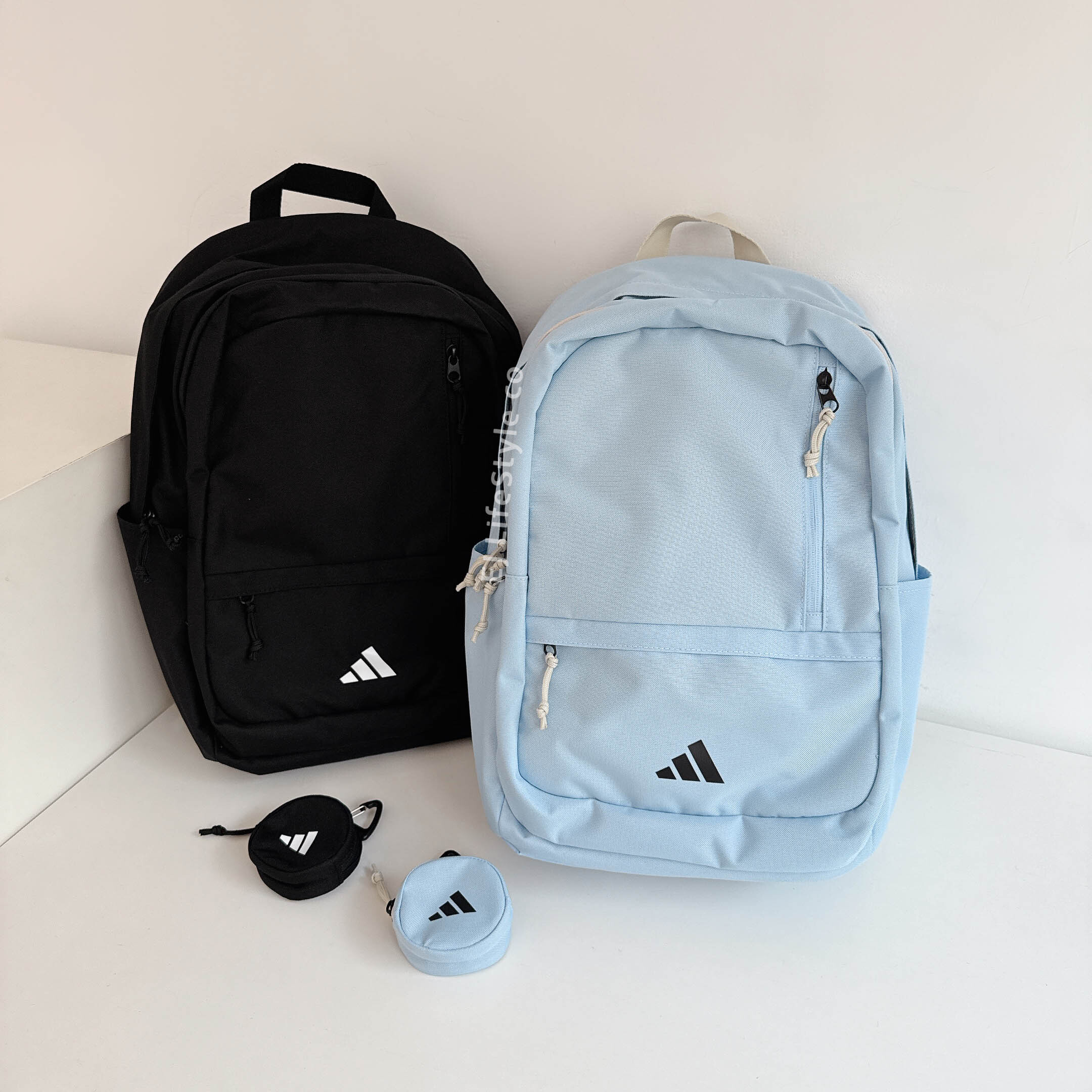 ADIDAS 後背包 背包 書包 耳機包 零錢包  寶寶藍 JY4768 黑色 JY4769 / 現貨