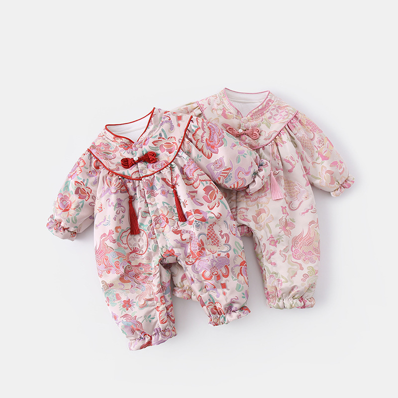 赤彩瑞裳 中國風夾棉連身衣