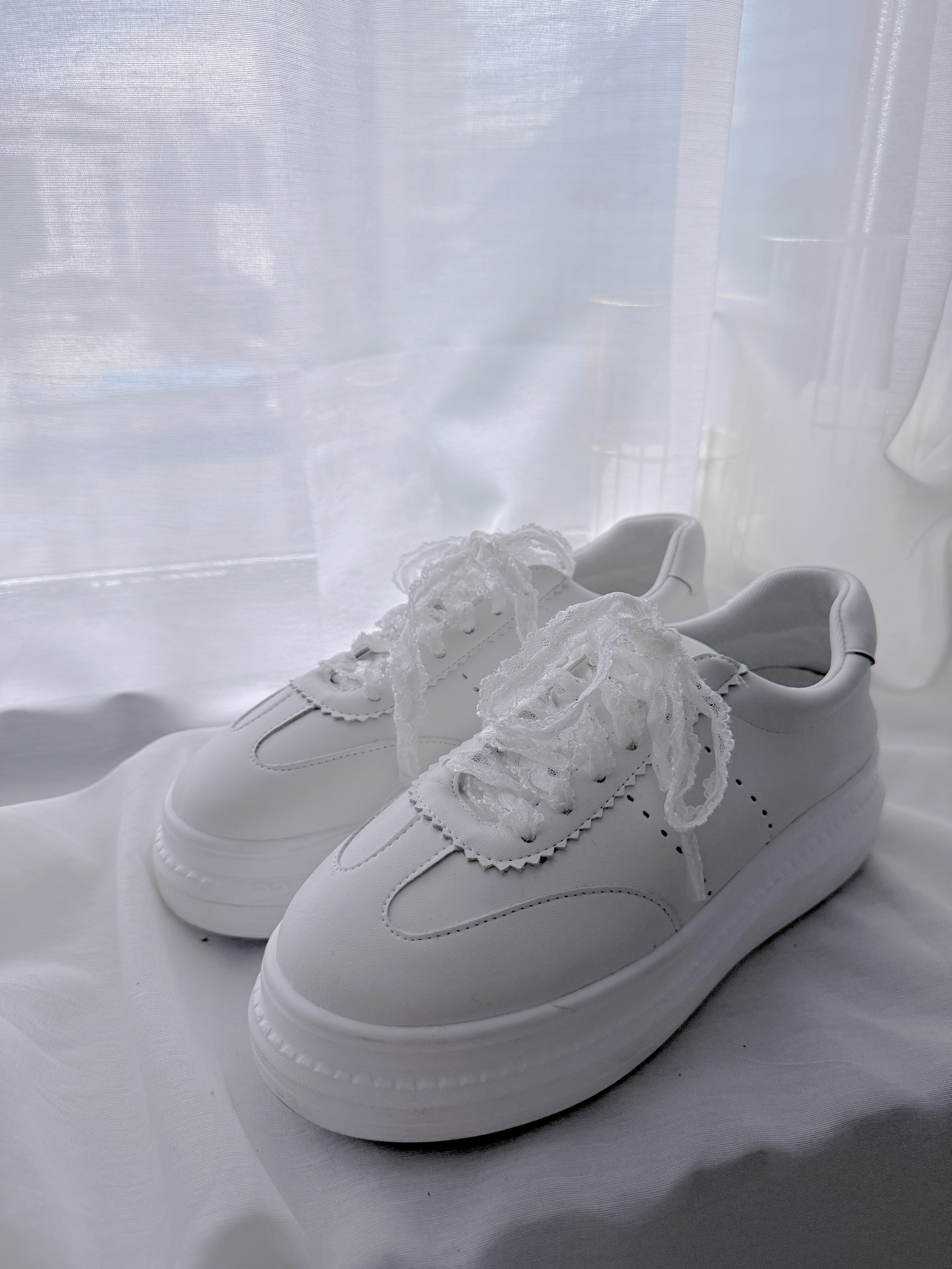 *小牛皮* 6CM 增高超輕身款～THE LACE RIBBON GAT PLATFORM SNEAKER KR 1205b