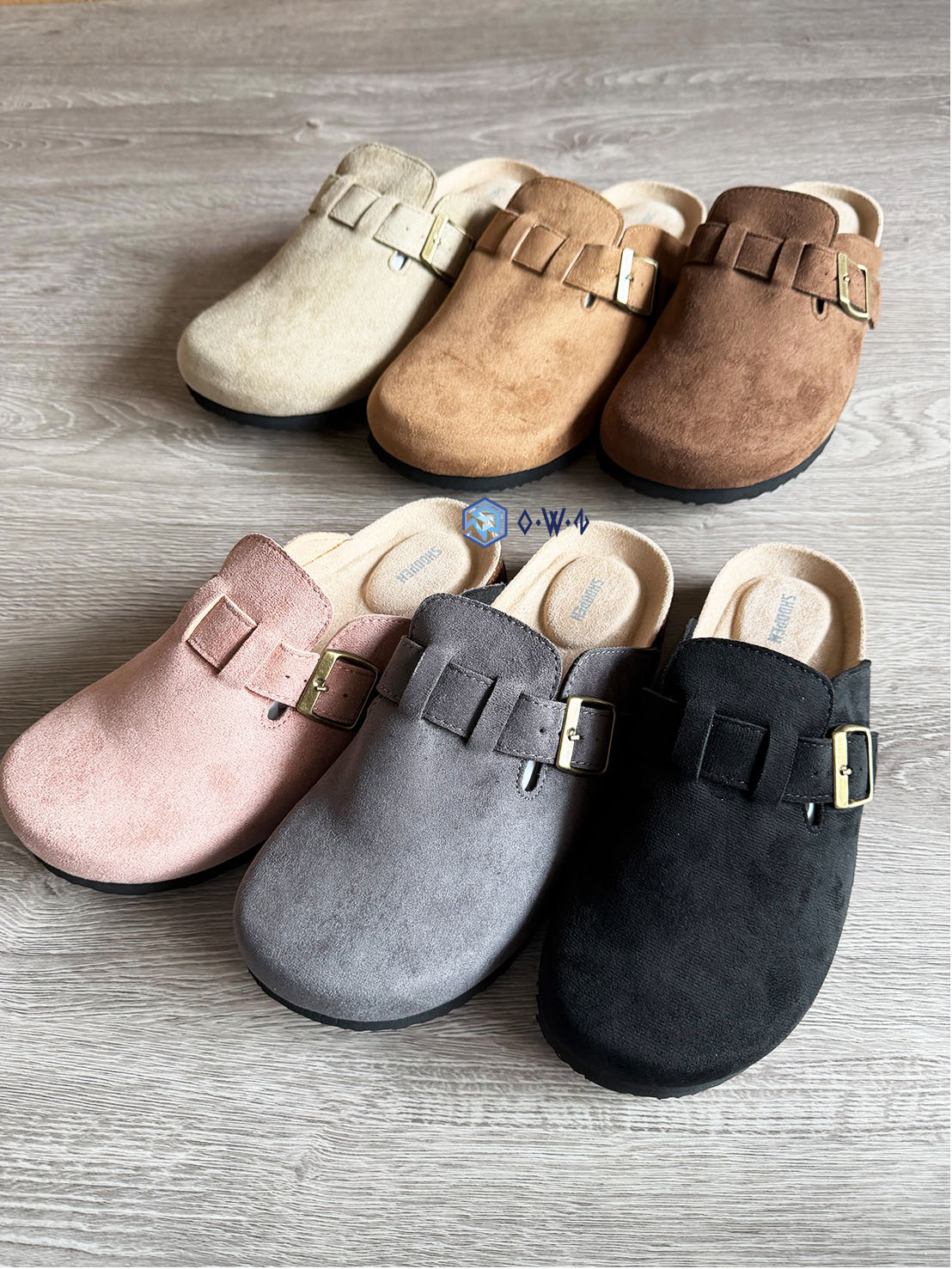 【OWN】SHOOPEN 勃肯鞋 懶人鞋 休閒 麂皮 懶人拖 穆勒 MULE 不分男女 黑色 灰色 駝色 咖啡色 卡其 粉色