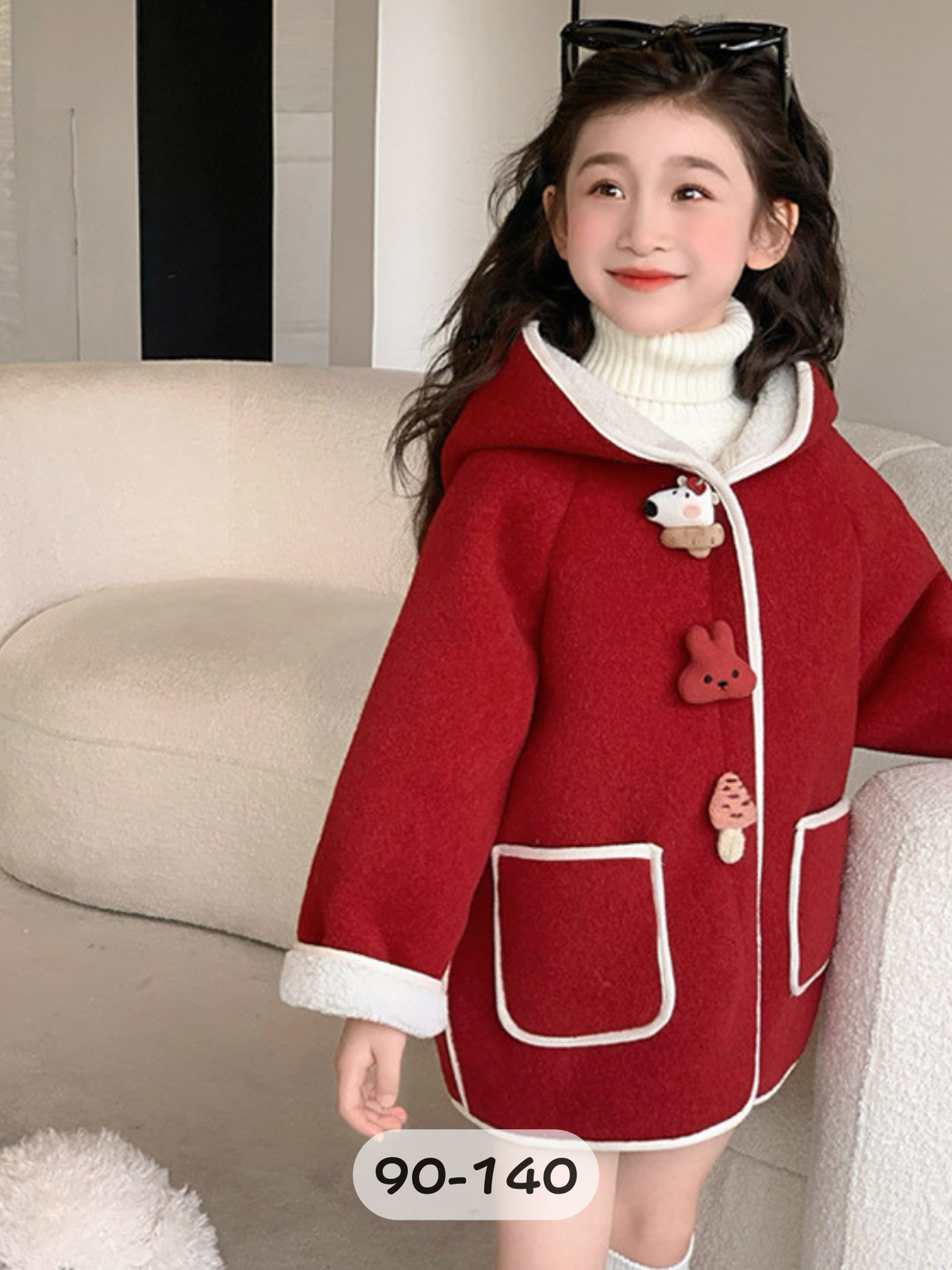 紅色小玩偶 連帽加絨外套