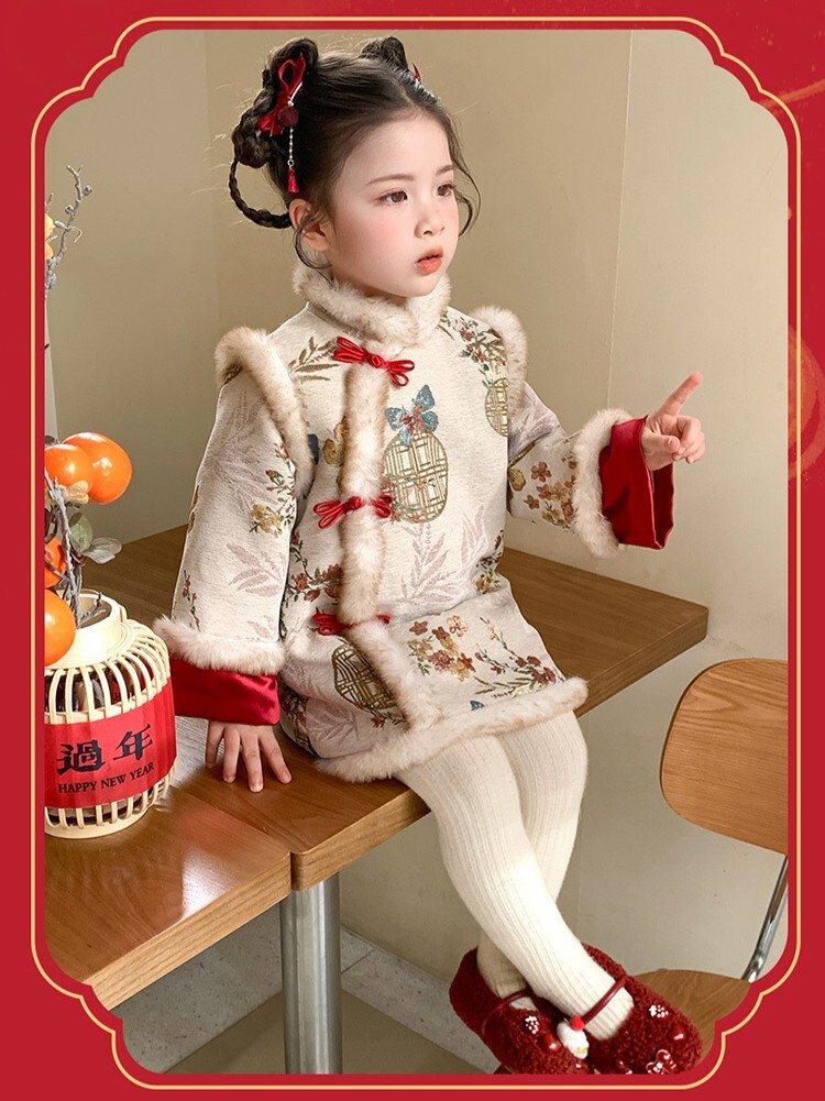 蝶籠雪裳 中國風加絨連身裙