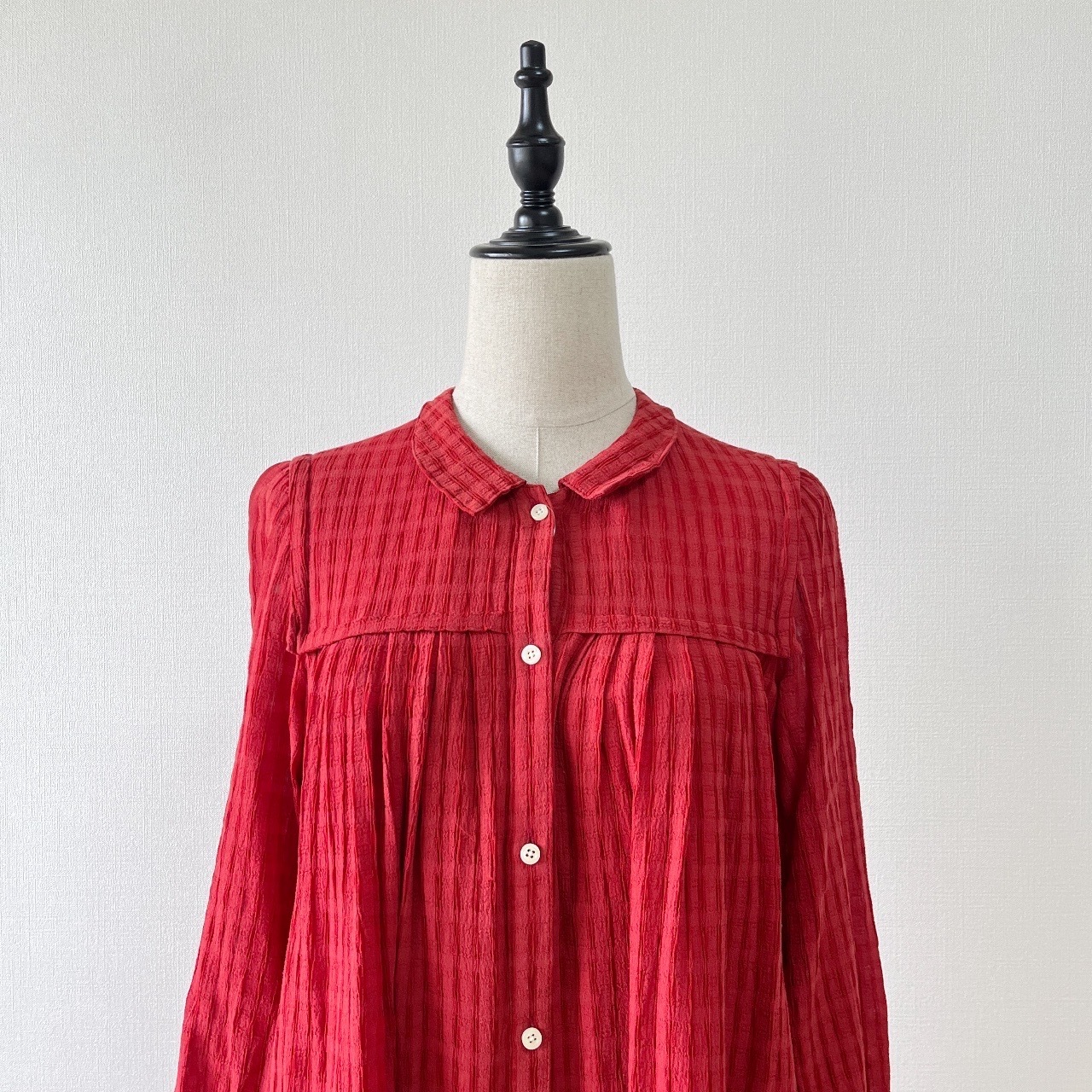 蕃茄紅色可愛綿質連身裙