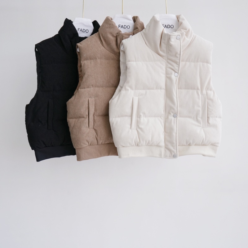 法朵Fado shop｜立領壓釦燈芯絨背心 899A018 三色