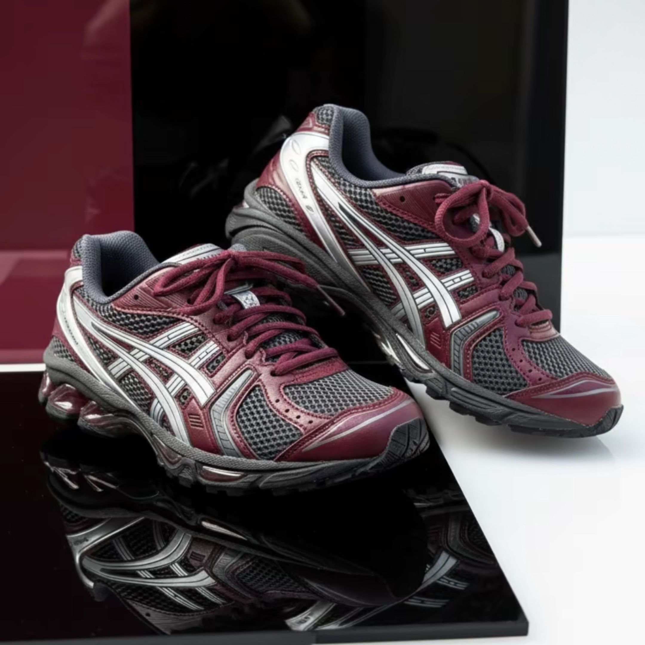 NICEDAY 代購 ASICS GEL-KAYANO 14 紅寶石 酒紅 銀 黑 灰 復古 紅 1203A537-022