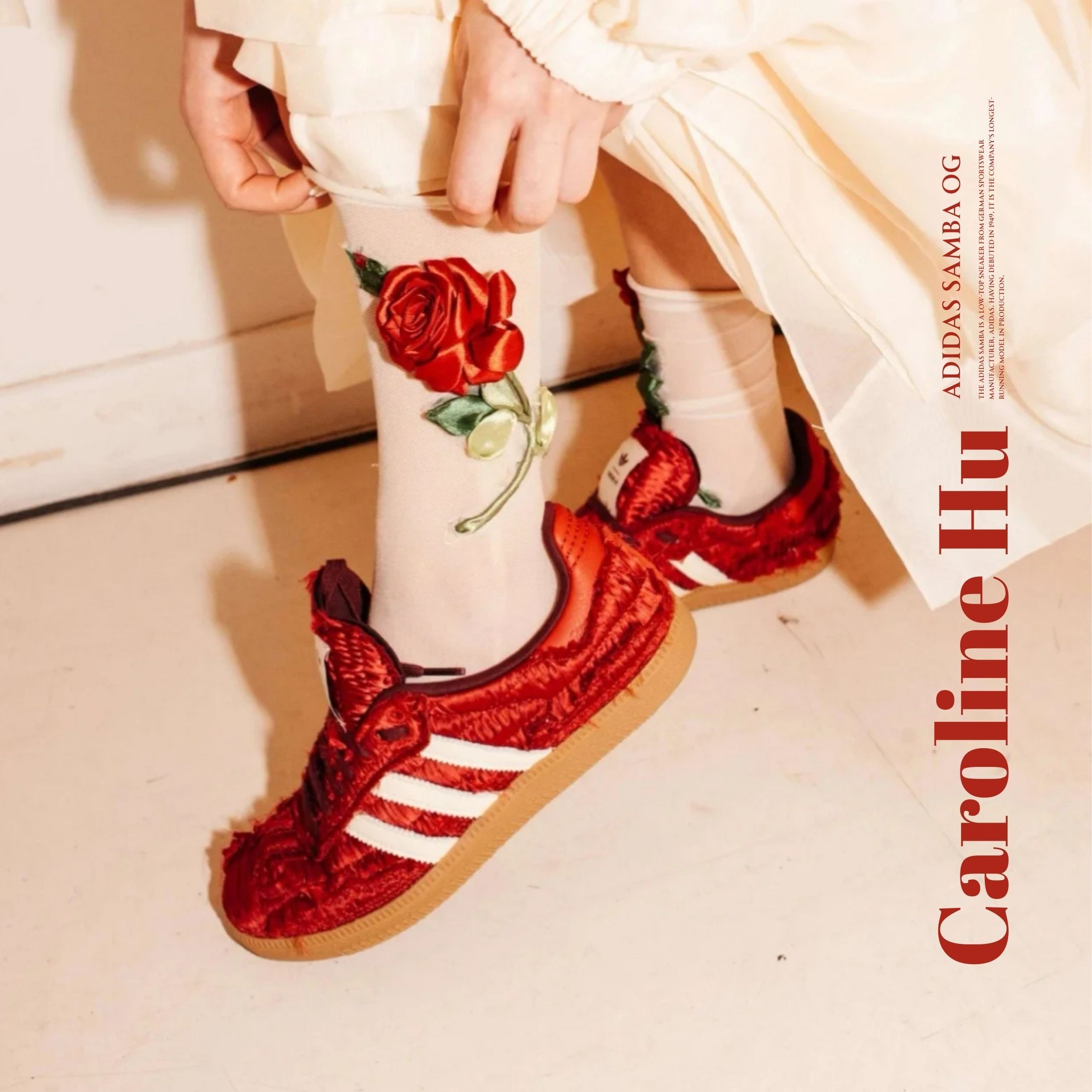NICEDAY 代購 Caroline Hu x Adidas Samba OG 聯名 玫瑰 紅 酒紅 深紅 蛋糕 JP9281