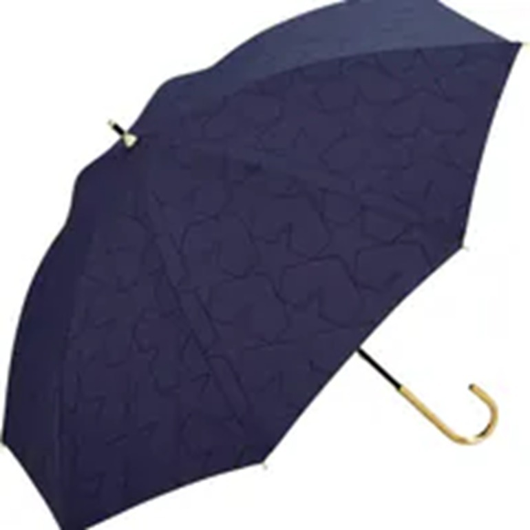 (5461) Parasol 星形刺繡防UV遮陽長摺傘_深藍色