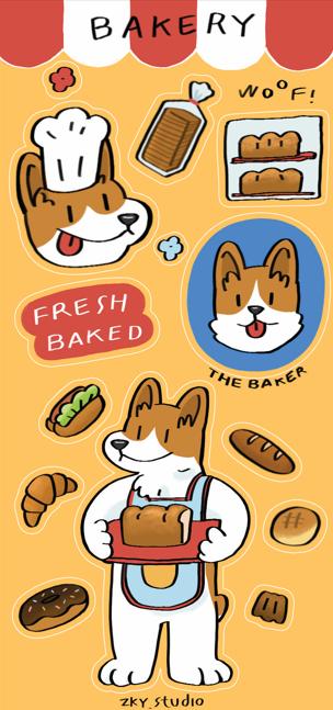 泰國插畫品牌zky.studio|狗狗系列貼紙