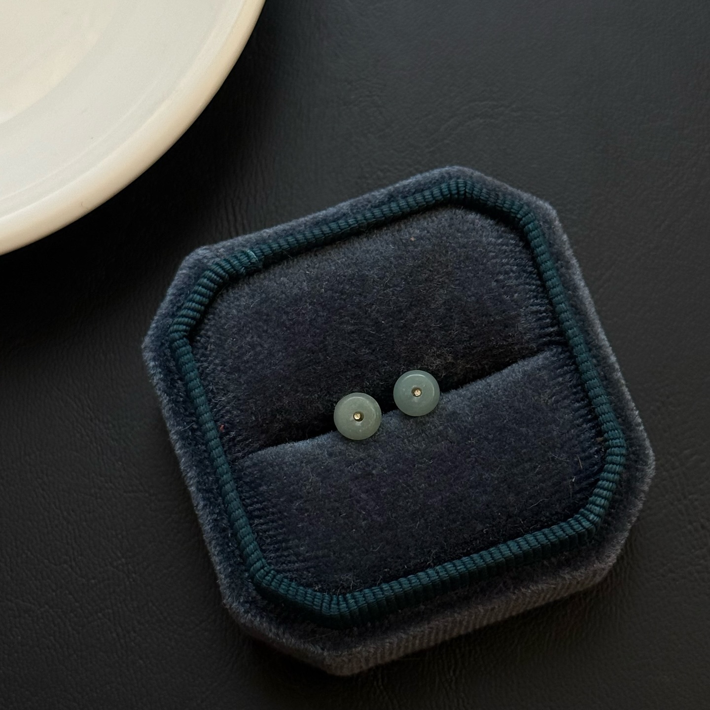 [原石] 藍水翡翠 耳環