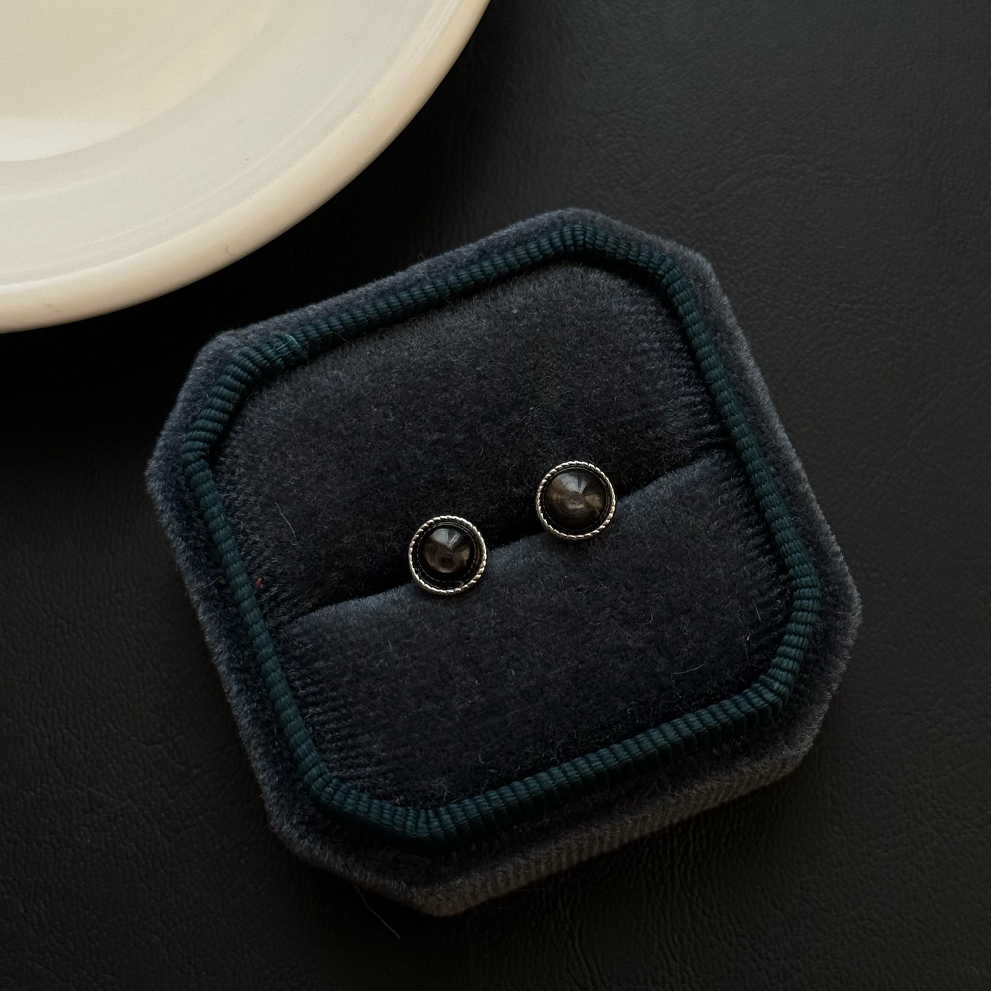 [原石] 金運石 925銀針耳環