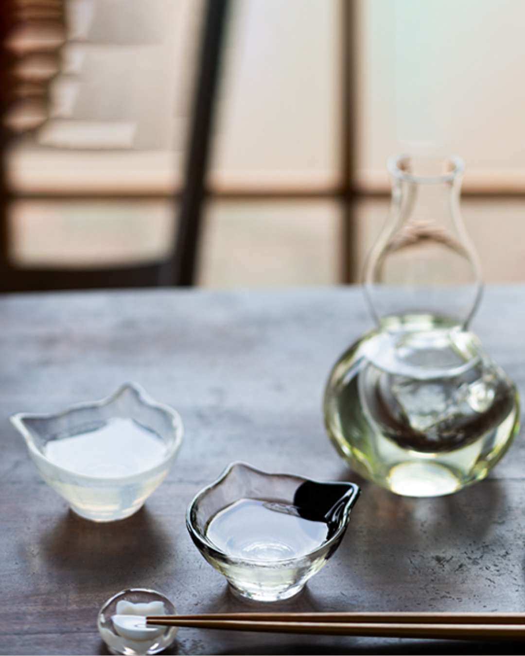 coconeco Cat Sake Cup (5 items)｜Aderia Glass
