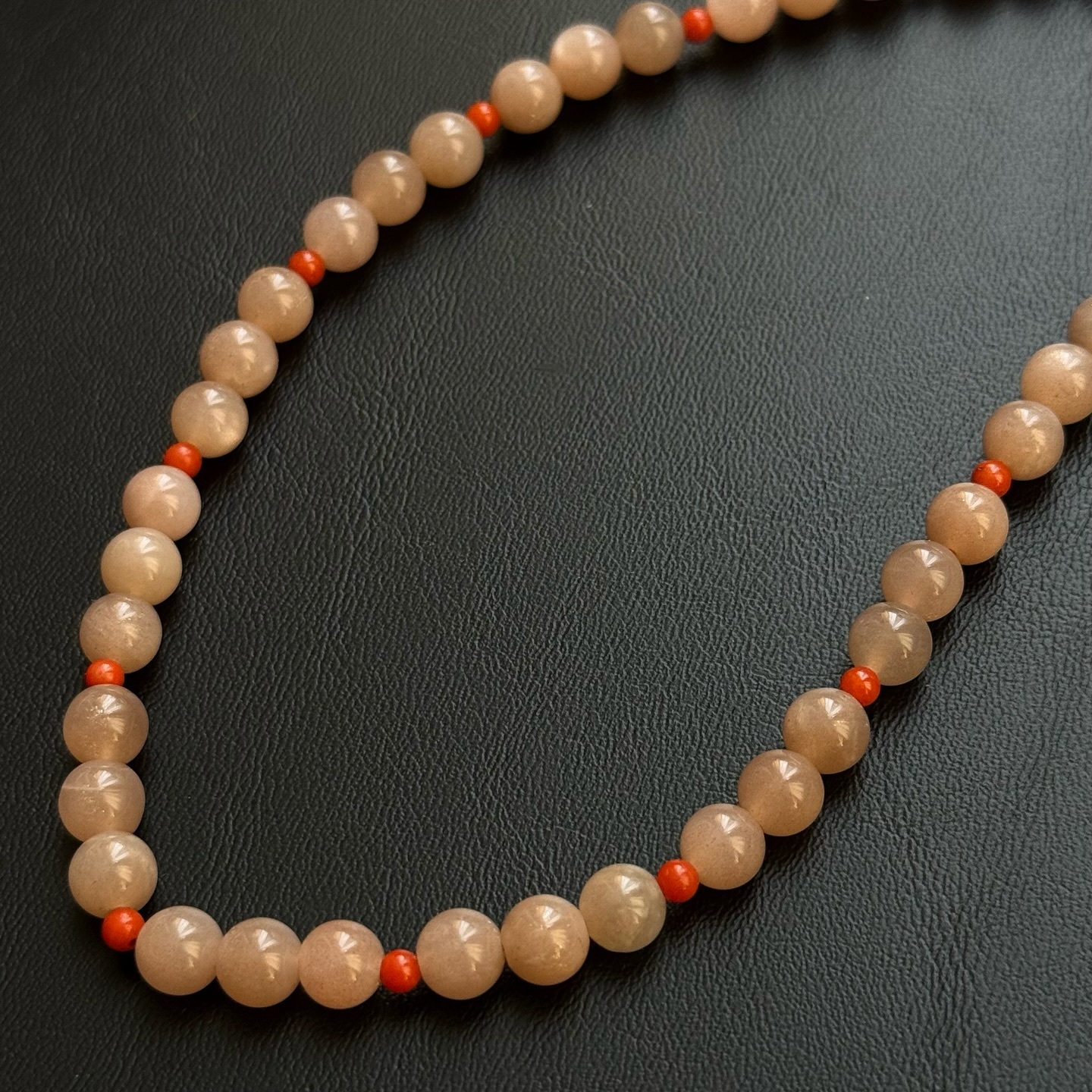 [原石] 蜜桃月光石 水晶項鏈