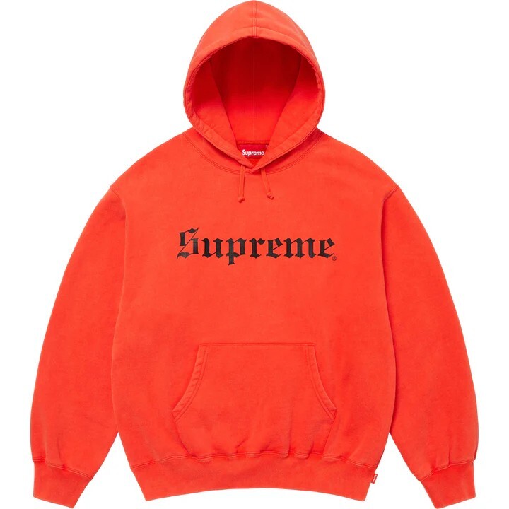 SUPREME FW25 HOODIE 哥德字體 水洗 重磅 帽T