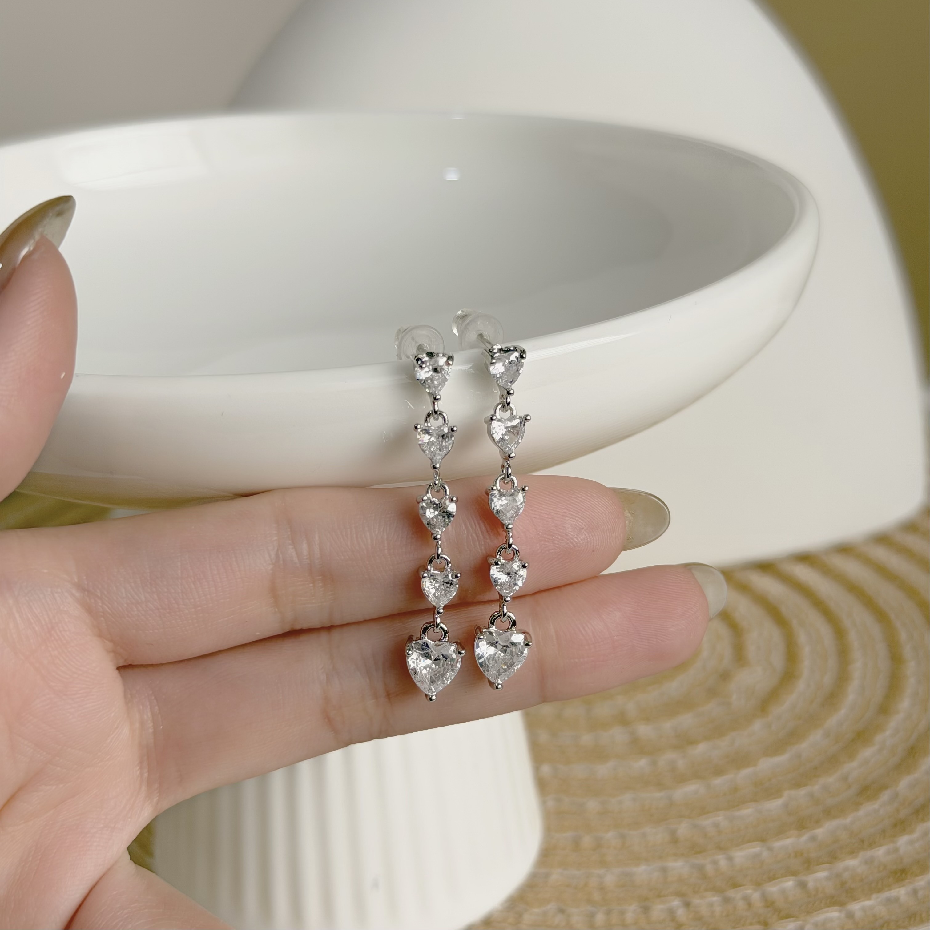 Z209鋯石愛心垂吊