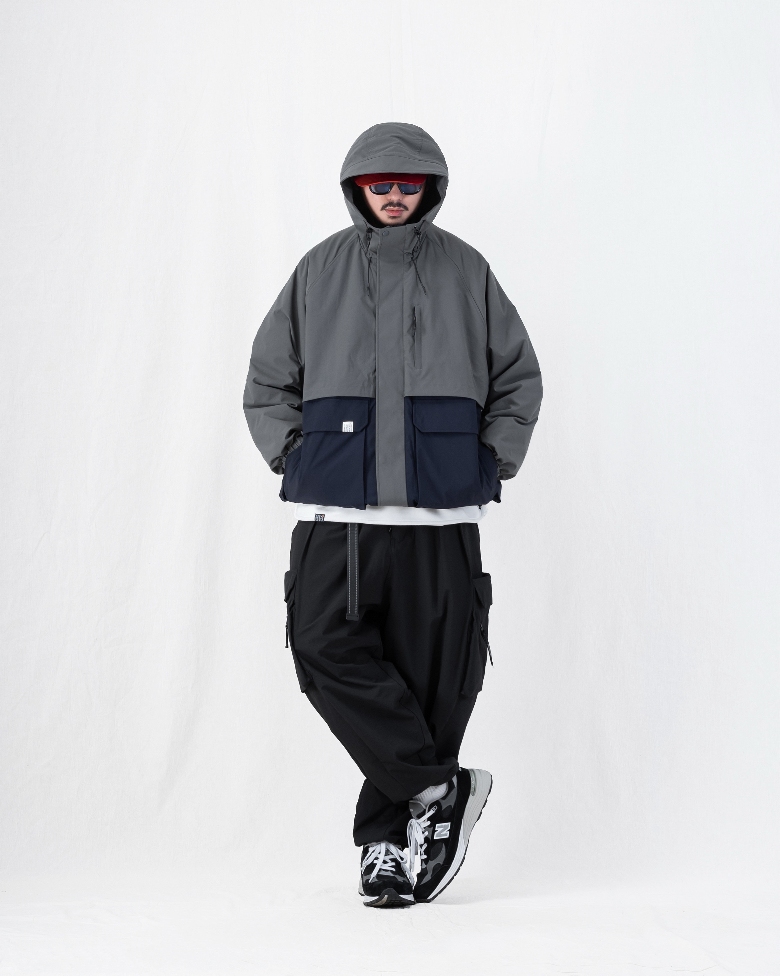 PERSEVERE HOODED UTILITY INSULATED JACKET - BLUE GREY