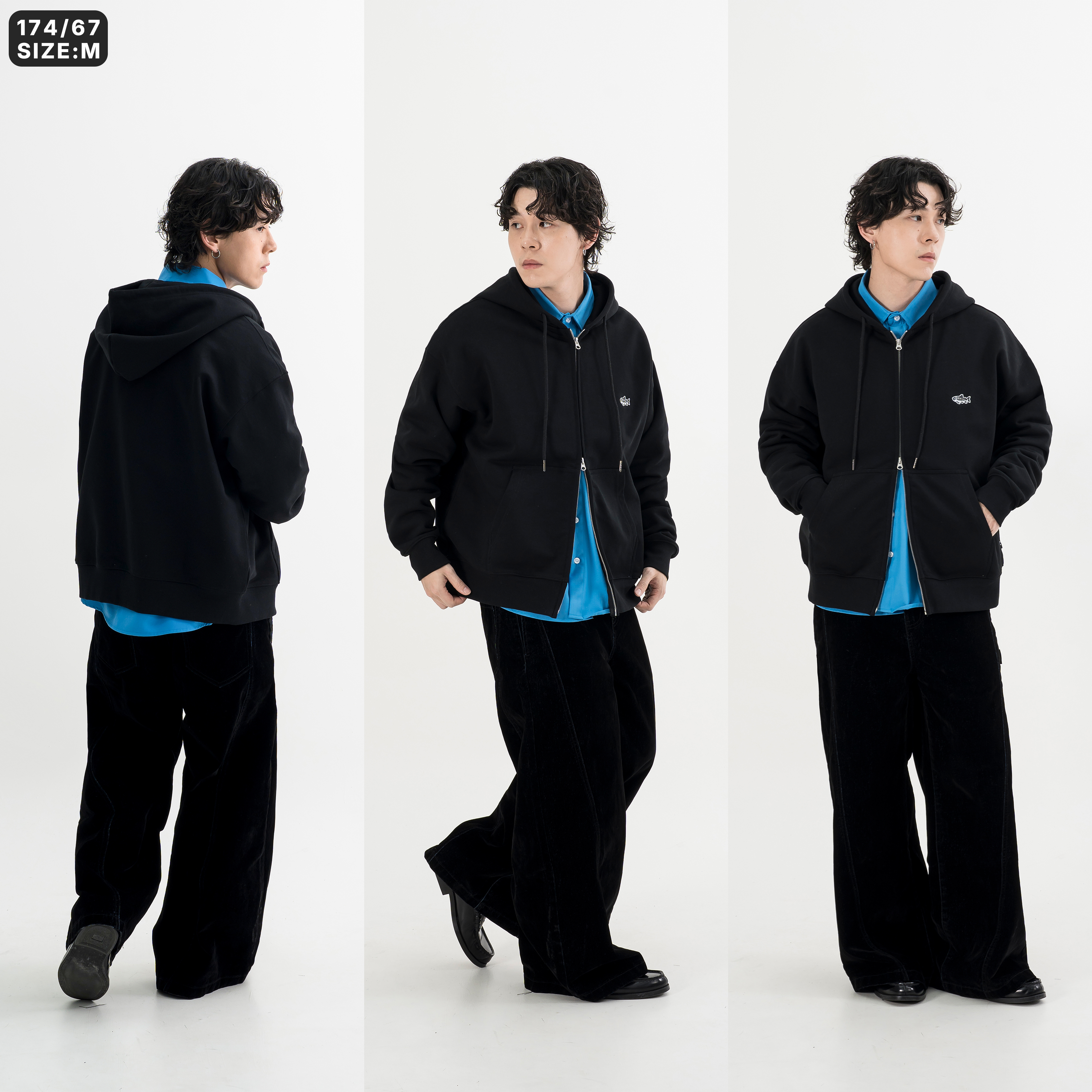 AGILITY CREW Zip Hoodie Jacket 小鮭魚刺繡連帽外套[A-ZH3]
