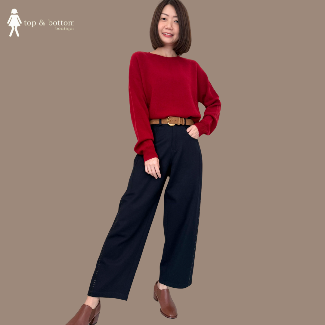 LONG SLEEVE CASHMERE WOOL BLOUSE