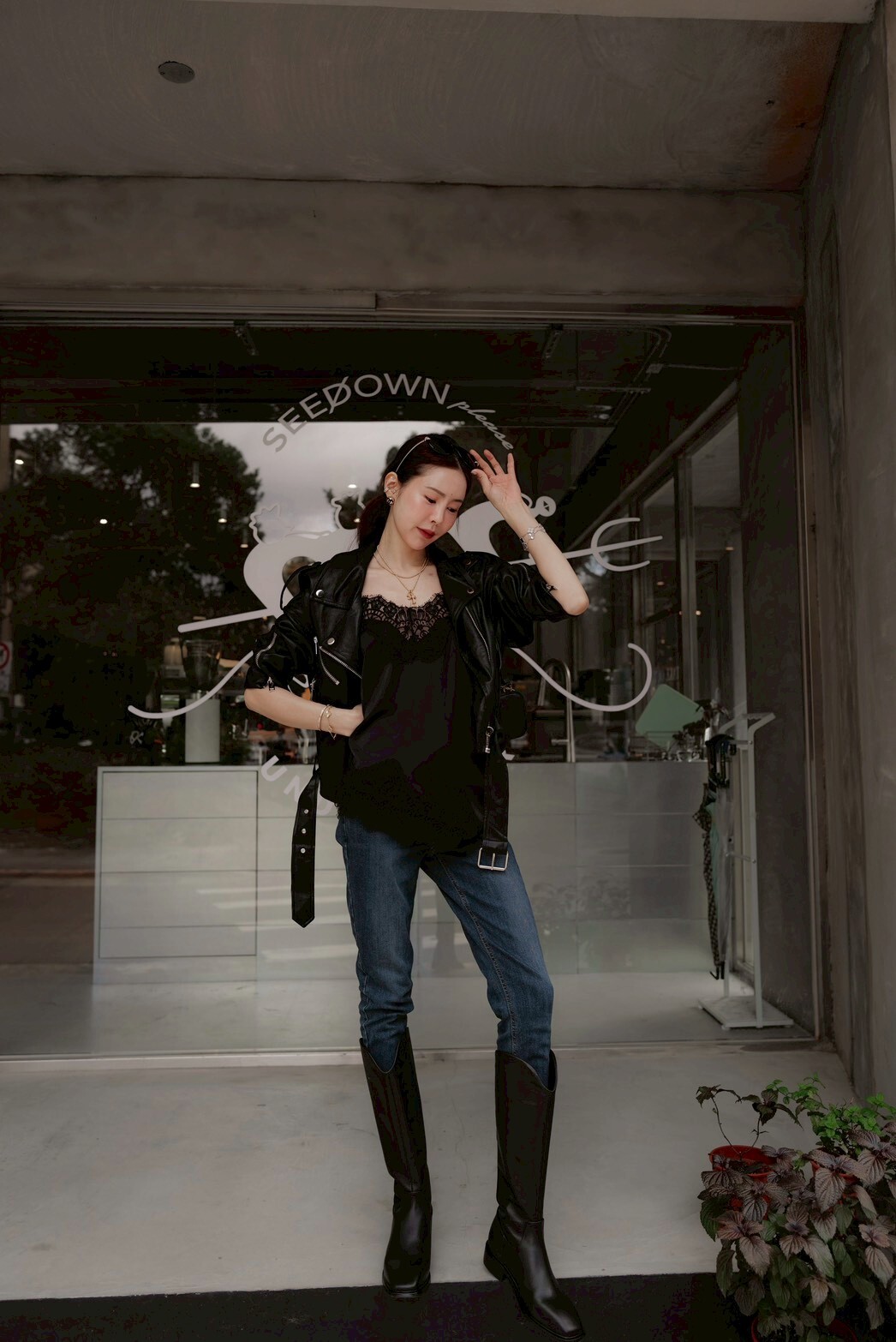 手工真皮女神長靴（黑）