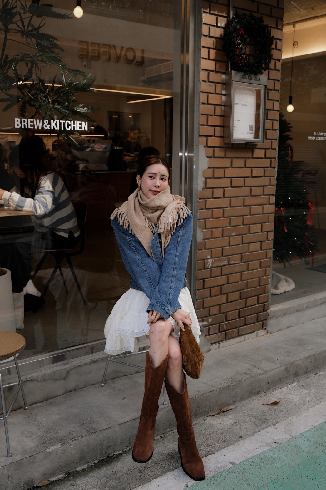 手工真皮女神長靴（咖）