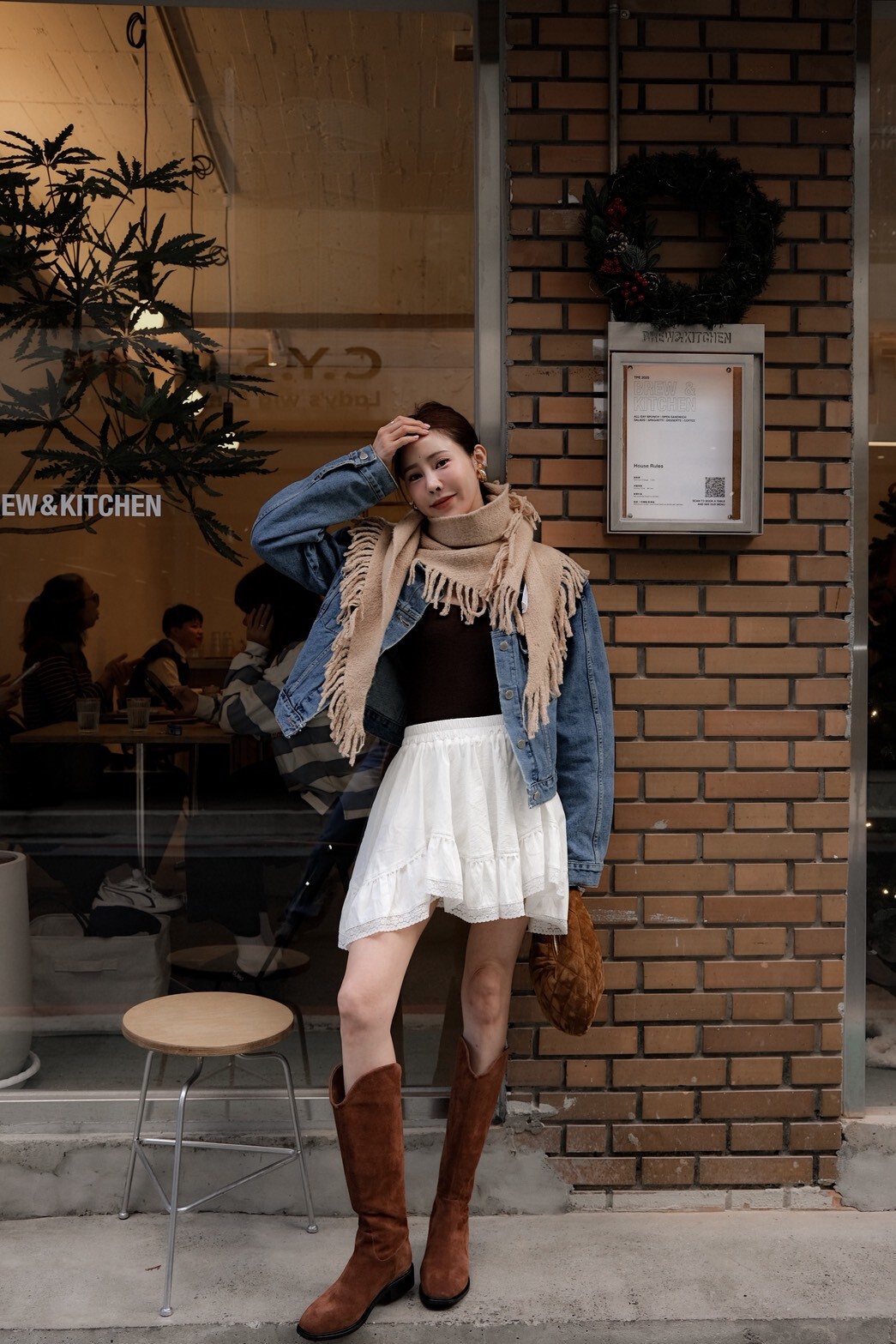 手工真皮女神長靴（咖）