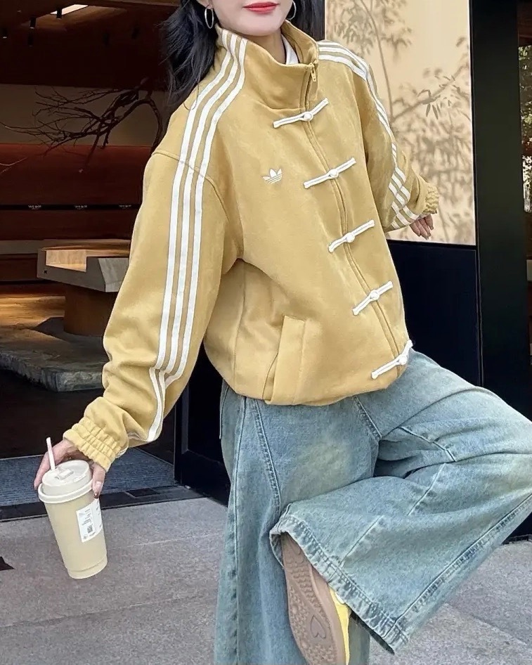 ADIDAS ORIGINALS CTT 3.1 SOFT 新中式 唐裝外套 立領 扭結扣 奶黃色 鵝黃 男女 KT3851 / 預購