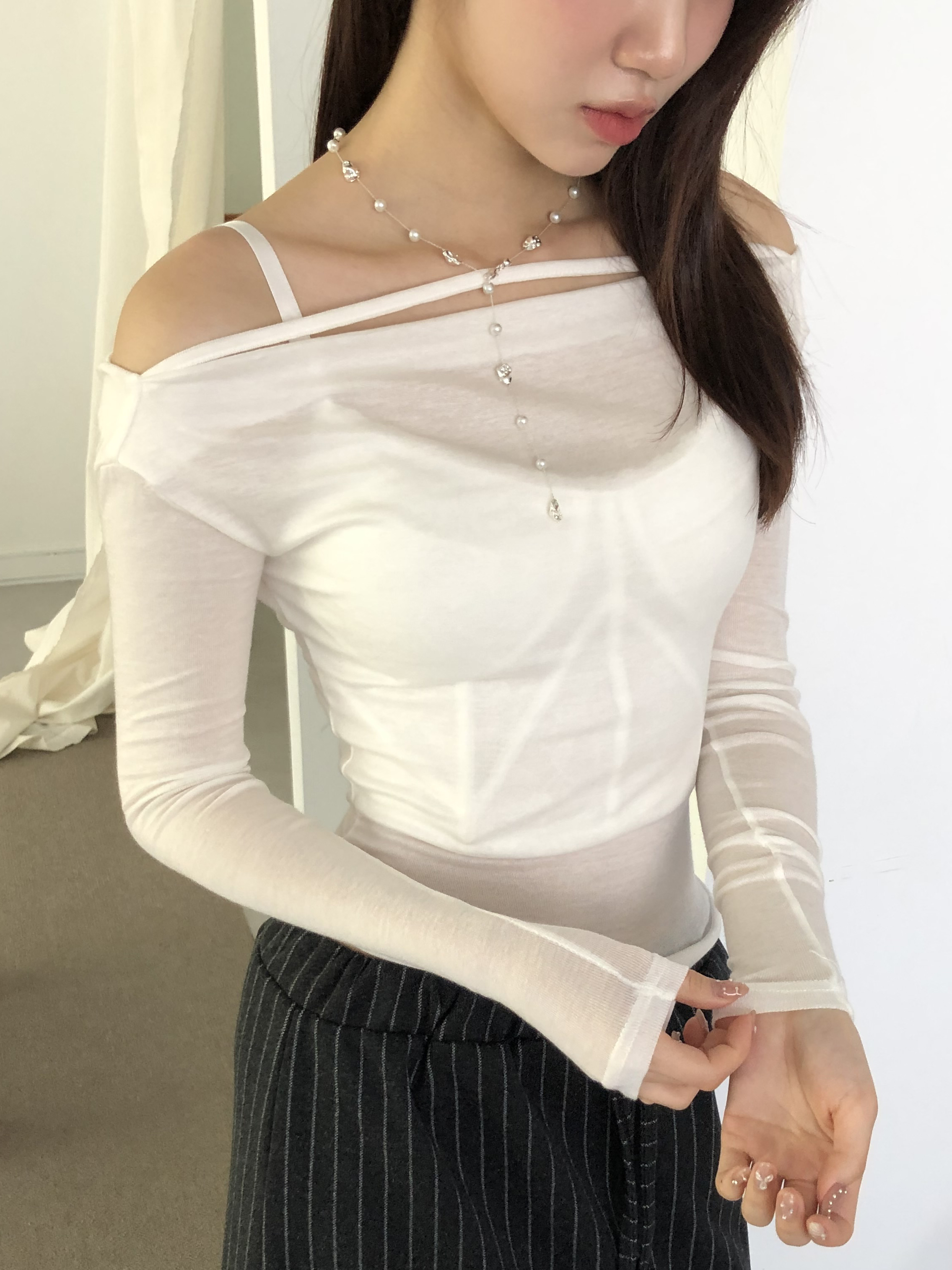 Necklace-Molten Pearl Chain